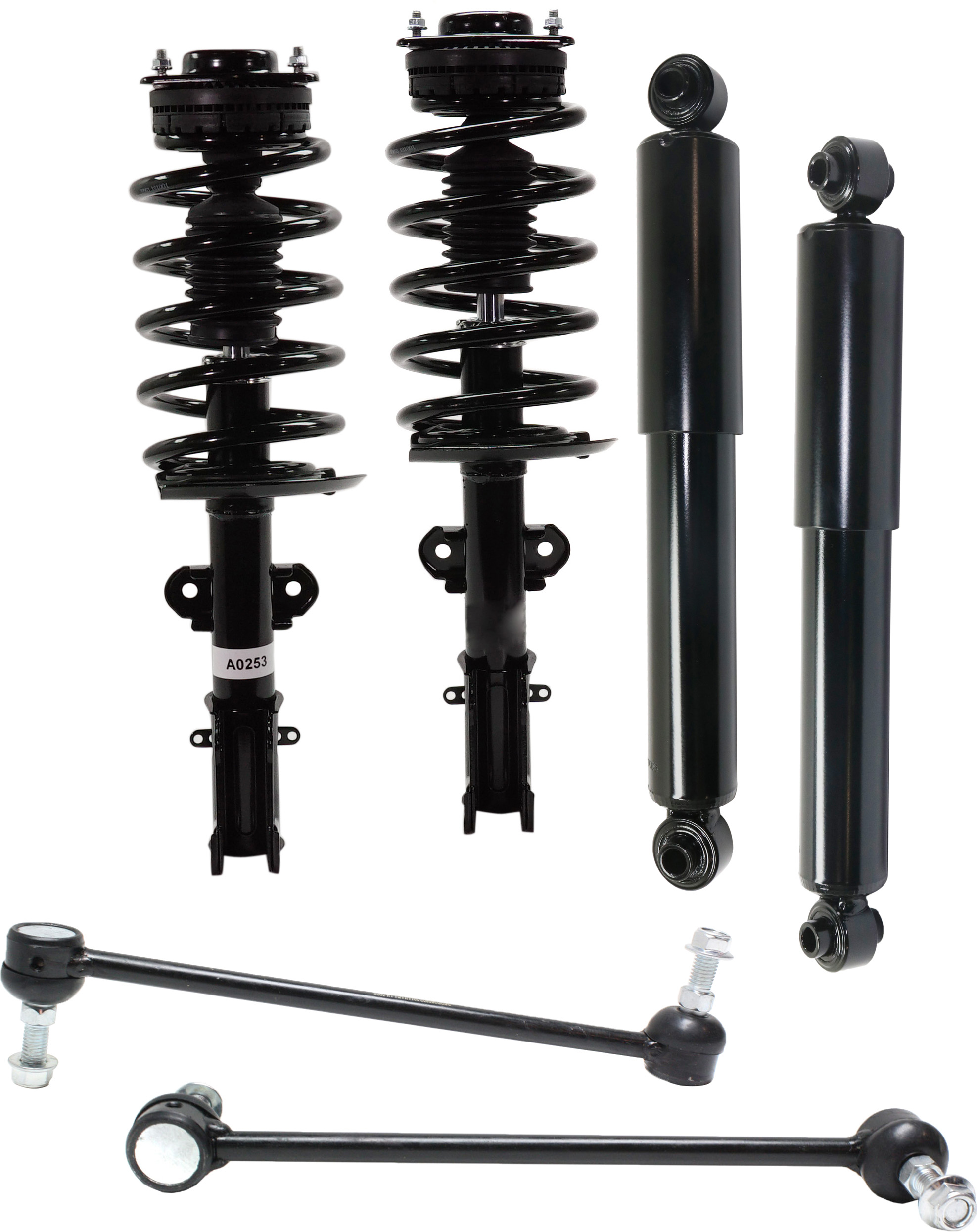 AM GRAND CARAVAN 13-19 TOWN COUNTRY 13-16 SUSPENSION KIT RH AND LH 6 pc Kit with Loaded Struts Shock Absorbers and Sway Bar Links SKU KIT 011321-26 OEM 68144549AC 471128L 68144549AF