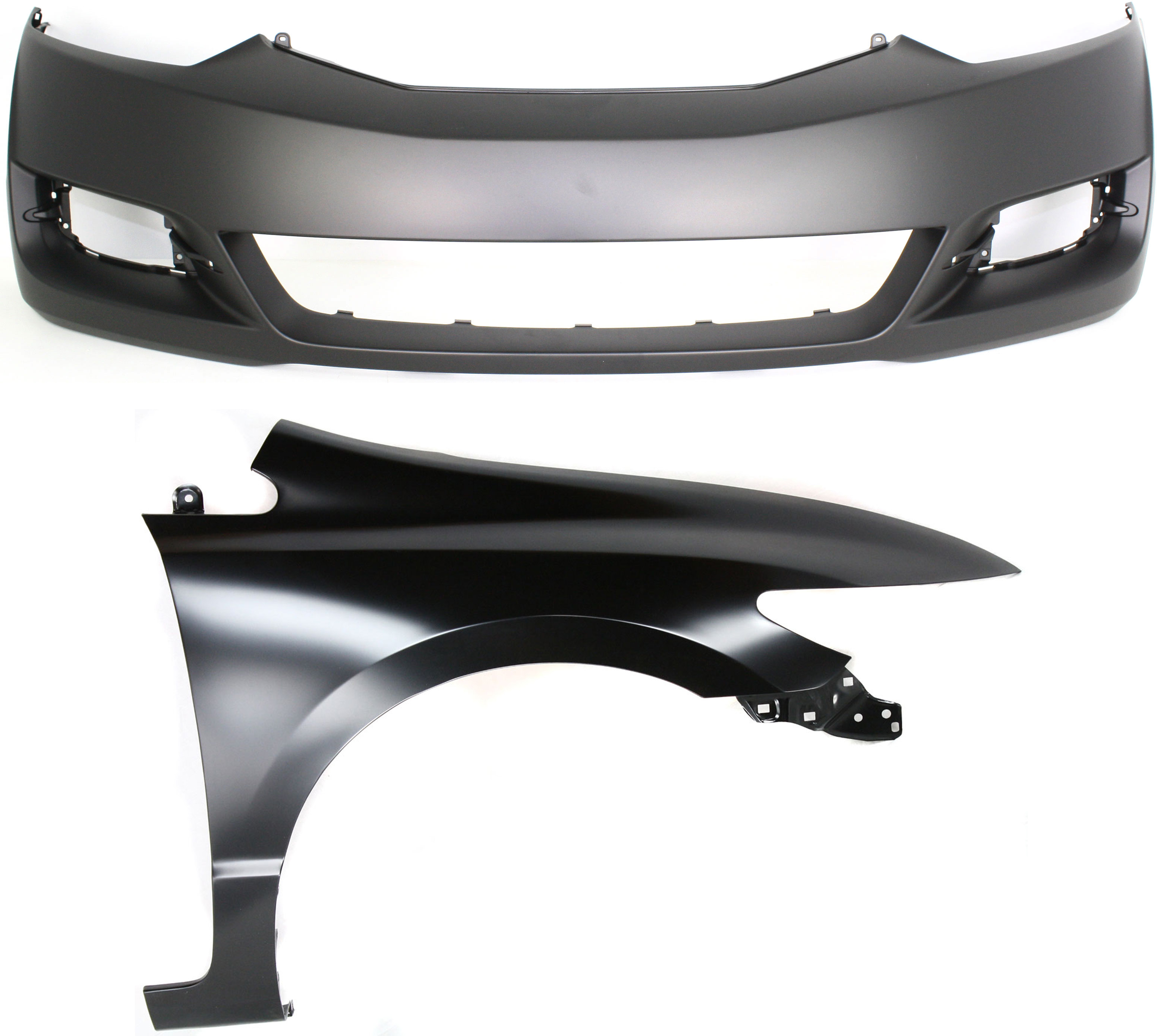 AM CIVIC 09-11 FRONT BUMPER COVER 2 pc Kit with Fender Coupe SKU KIT 011418-07 Partslink HO1000262 HO1241169 OEM 04711SVAA80ZZ 60211SVAA90ZZ