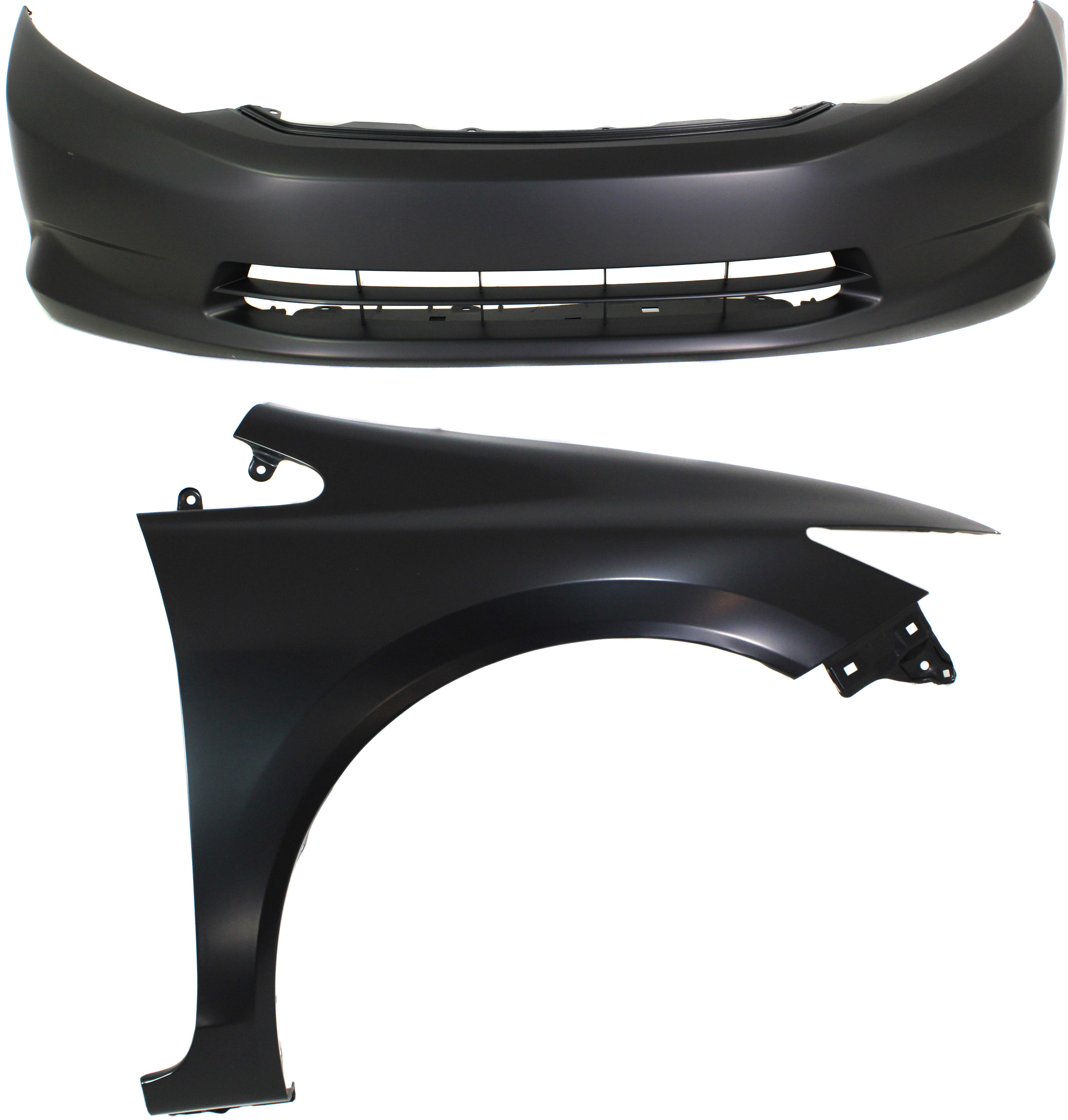AM CIVIC 12-12 FRONT BUMPER COVER 2 pc Kit with Fender Sedan SKU KIT 011418-09 Partslink HO1000280 HO1241181 OEM 04711TR3A90ZZ 60211TR6305ZZ
