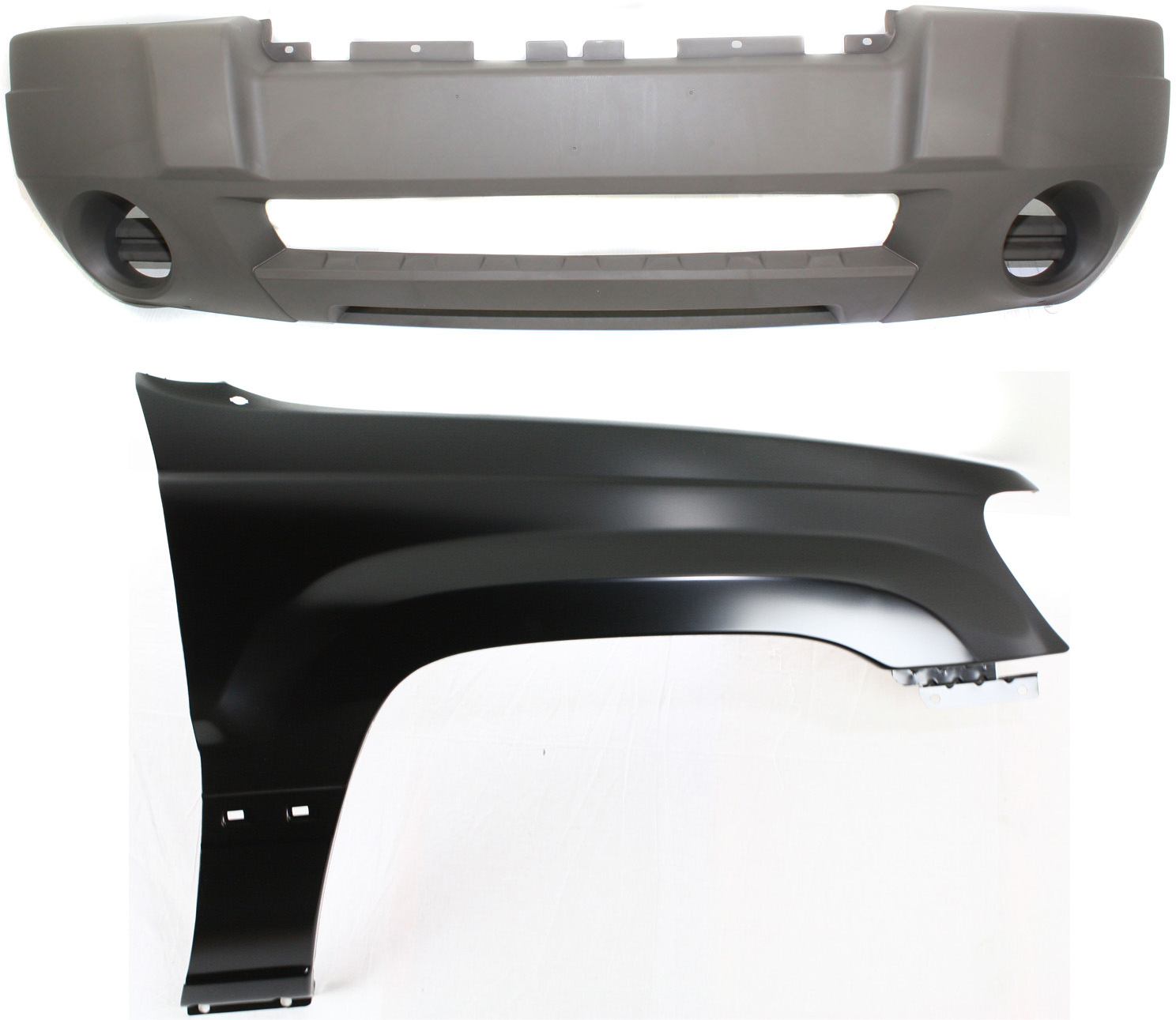 AM GRAND CHEROKEE 04-04 FRONT BUMPER COVER 2 pc Kit with Fender SKU KIT 011418-104 Partslink CH1000409 CH1241211 OEM 5JF81WLPAC 55135900AC