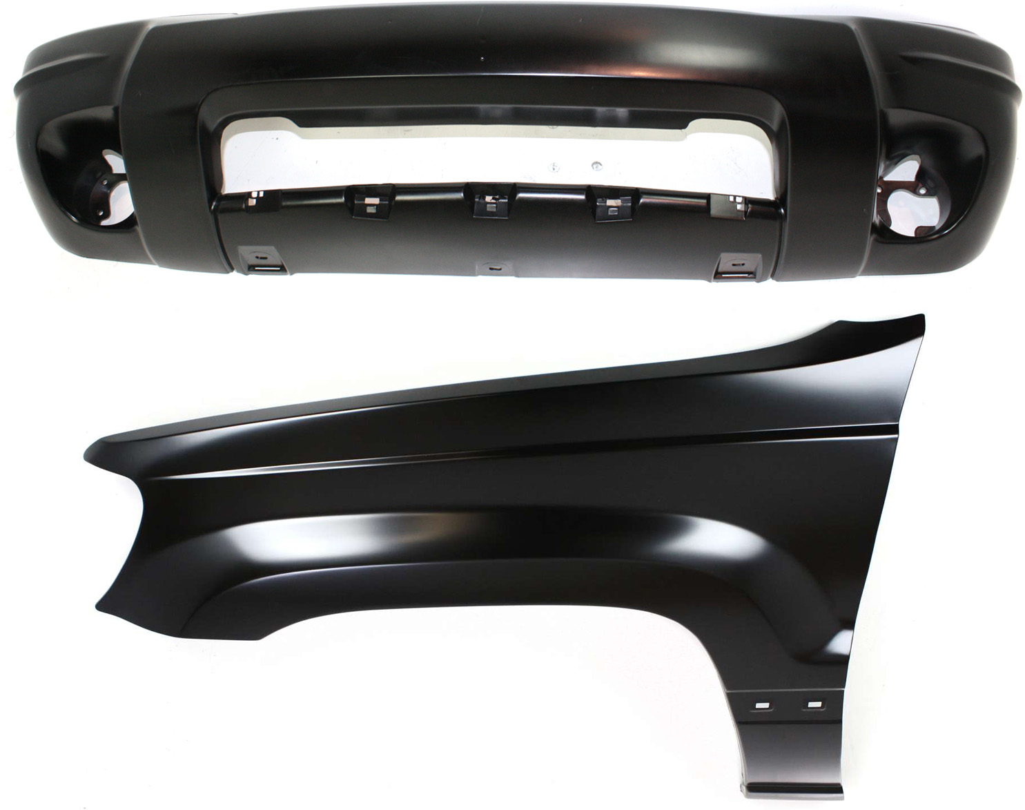 AM GRAND CHEROKEE 04-04 FRONT BUMPER COVER 2 pc Kit with Fender SKU KIT 011418-114 Partslink CH1000920 CH1240211 OEM 5JF89TZZAD 55135901AC