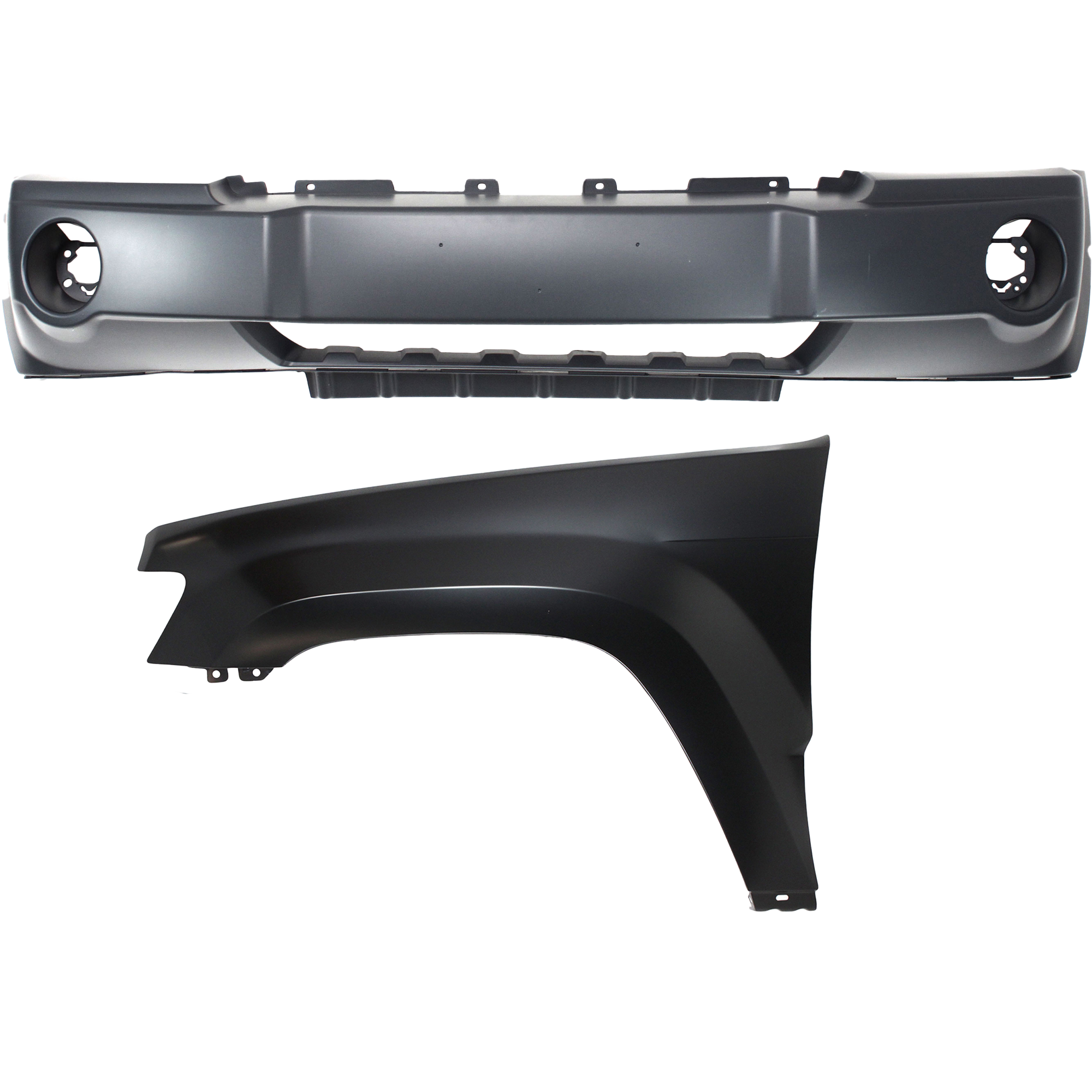 AM GRAND CHEROKEE 05-07 FRONT FENDER LH 2 pc Kit Includes Bumper Cover CAPA SKU KIT 011418-123 Partslink CH1000450C CH1240242C OEM 5159124AA 55394451AB