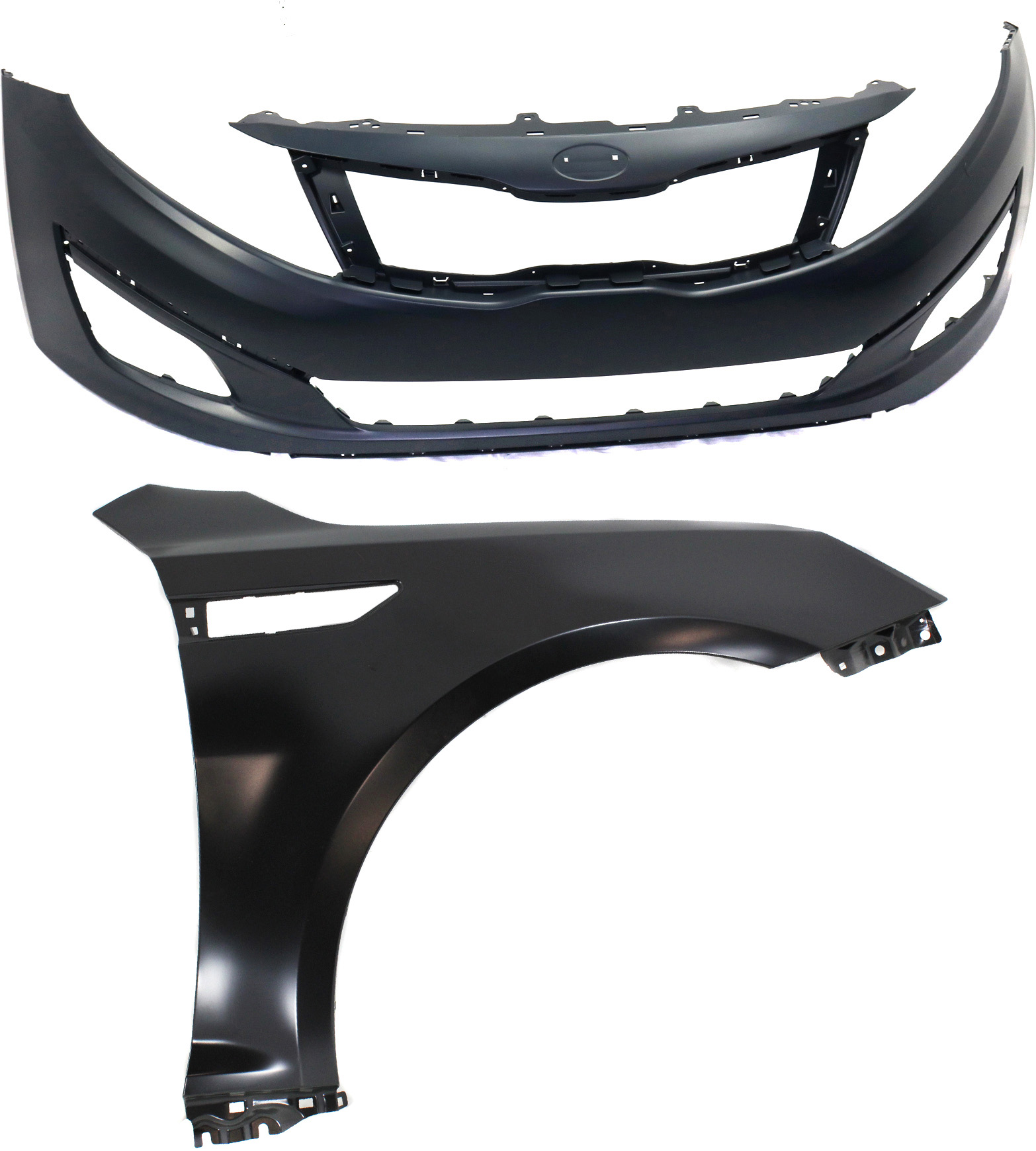AM OPTIMA 14-15 FRONT BUMPER COVER 2 pc Kit with Fender USA Built Vehicle SKU KIT 011418-141 Partslink KI1000168 KI1241134 OEM 865114C500-663212T000