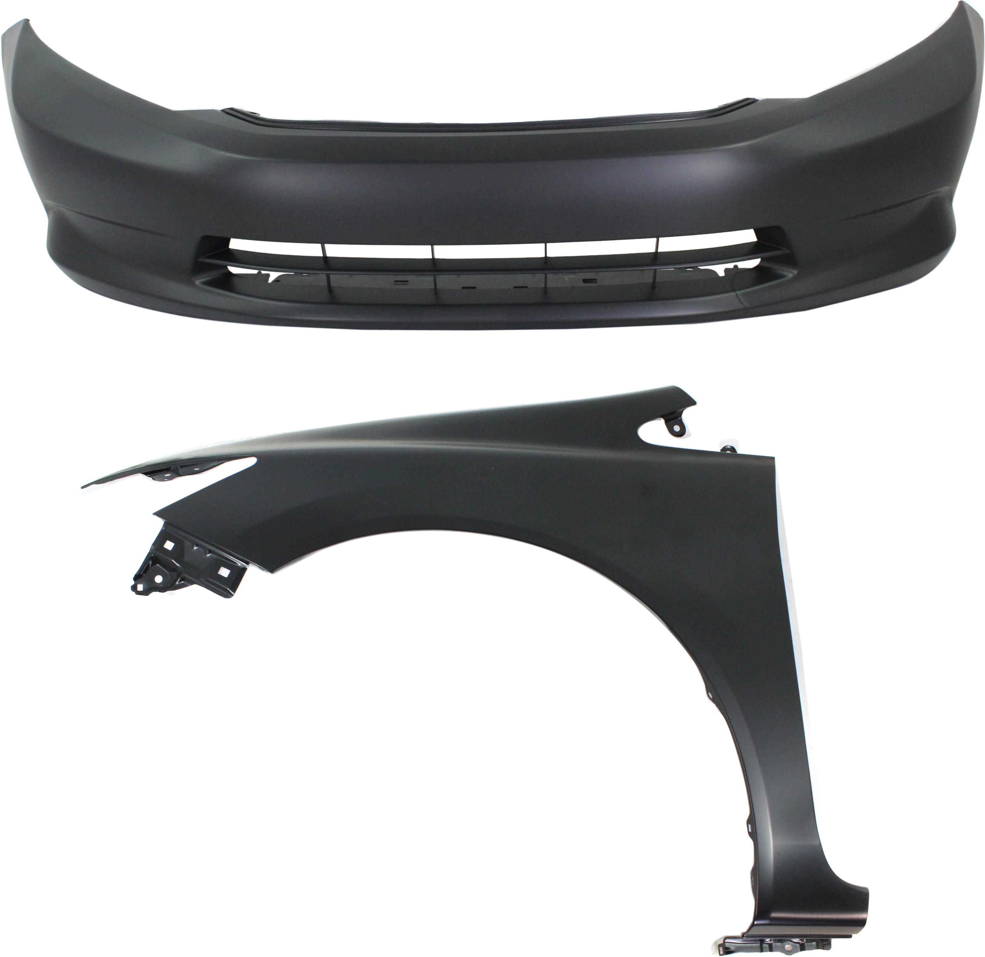 AM CIVIC 12-12 FRONT BUMPER COVER 2 pc Kit Primed with Fender Sedan CAPA SKU KIT 011418-49 Partslink HO1000280C HO1240181C OEM 04711TR3A90ZZ 60261TR6305ZZ