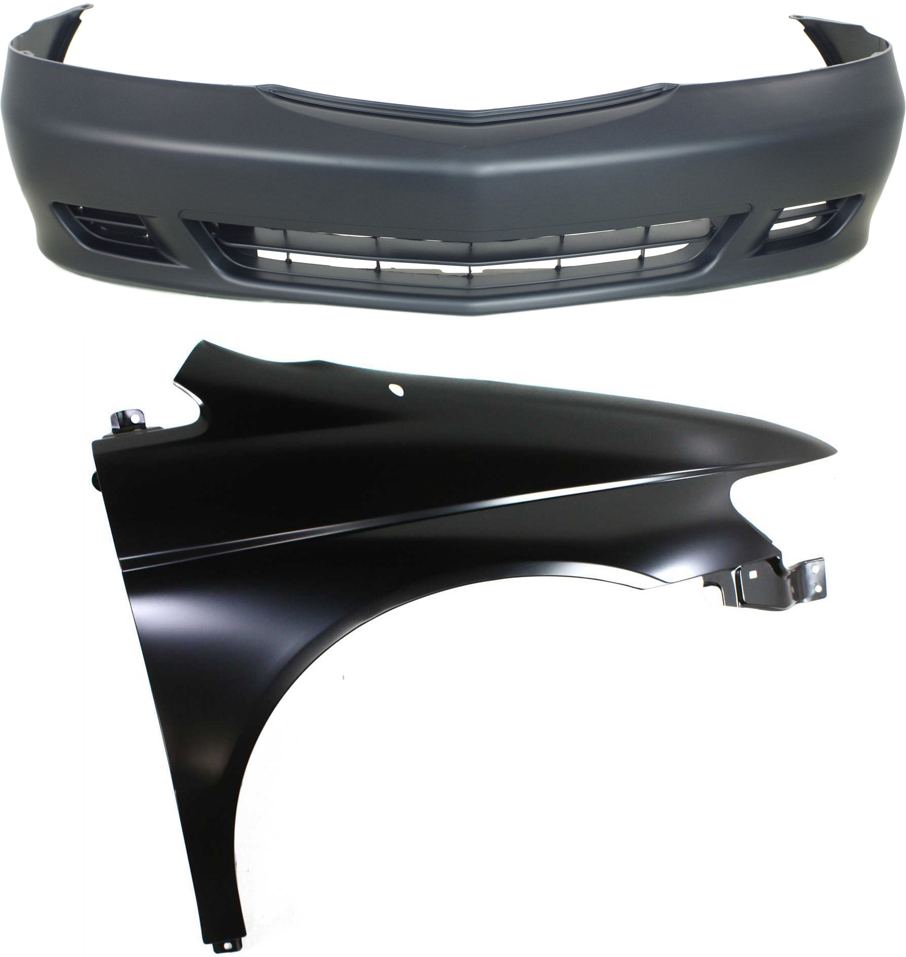 AM ODYSSEY 99-04 FRONT BUMPER COVER 2 pc Kit Primed with Fender with Antenna Hole SKU KIT 011418-61 Partslink HO1000183 HO1241154 OEM 04711S0XA90ZZ 60211S0XA90ZZ