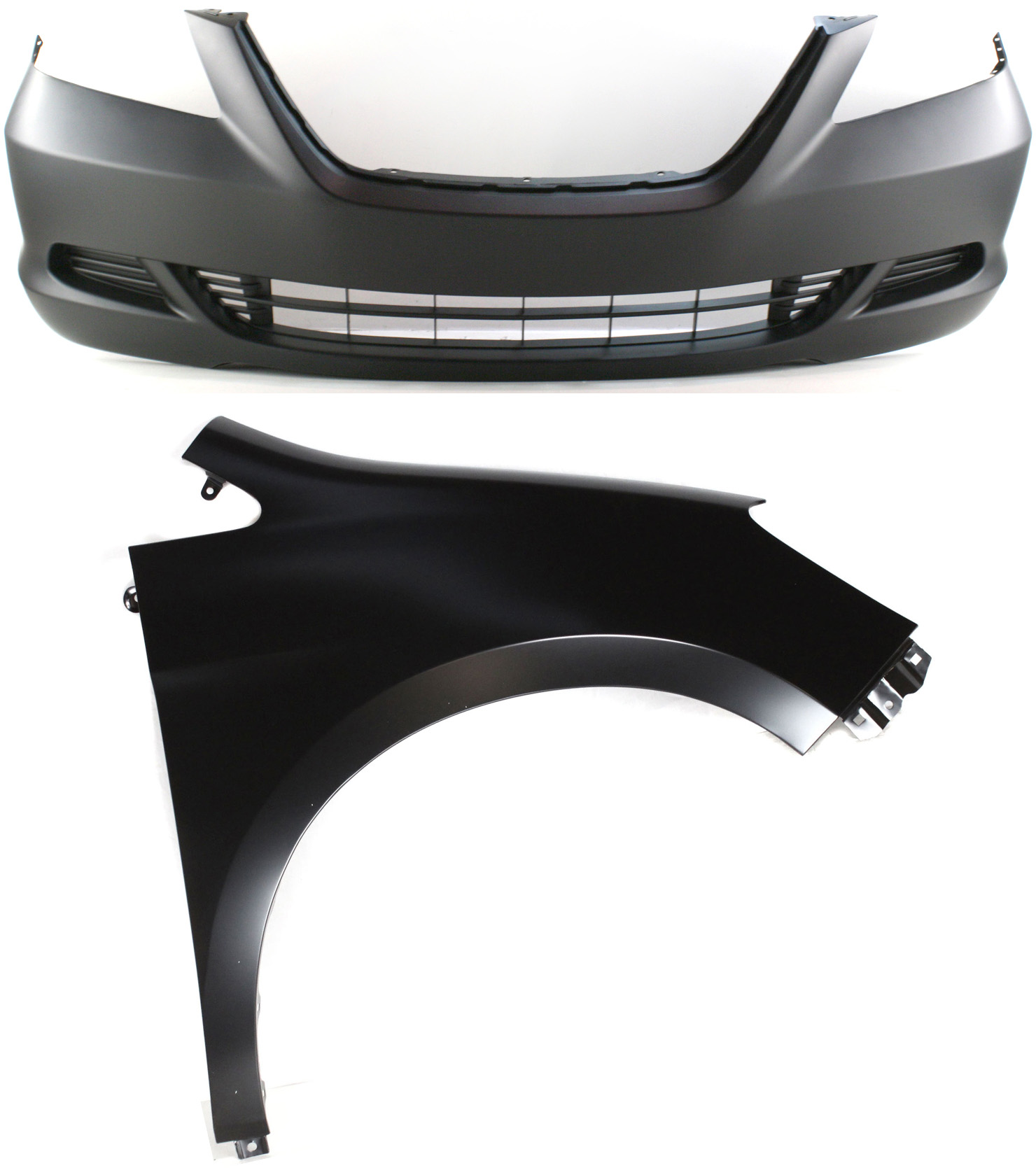 AM ODYSSEY5-07 FRONT BUMPER COVER 2 pc Kit Primed with Fender CAPA SKU KIT 011418-63 Partslink HO1000222C HO1241163C OEM 04711SHJA90ZZ 60211SHJA90ZZ