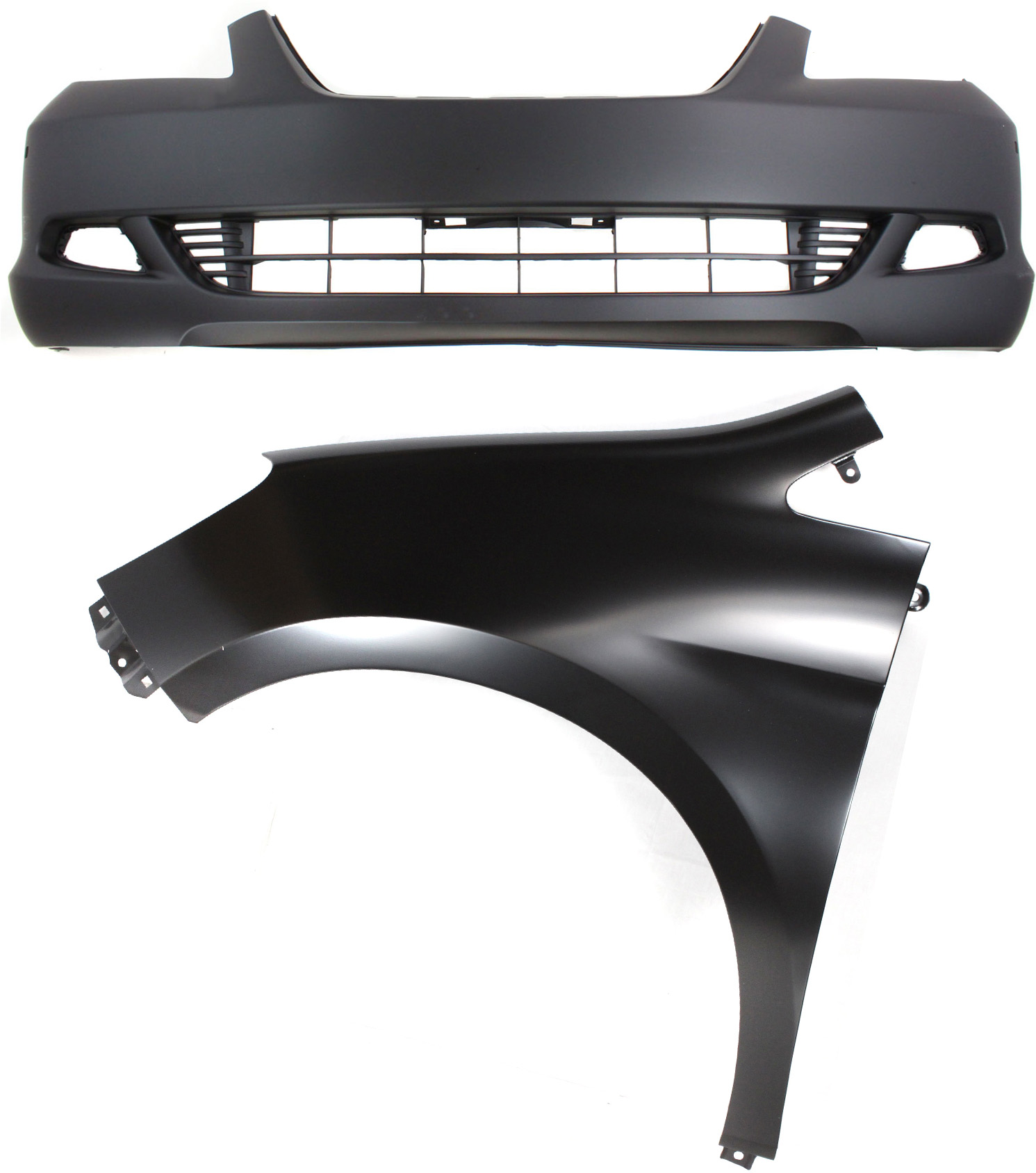 AM ODYSSEY5-07 FRONT BUMPER COVER 2 pc Kit Primed with Fender SKU KIT 011418-66 Partslink HO1000223 HO1240163 OEM 04711SHJA80ZZ 60261SHJA90ZZ