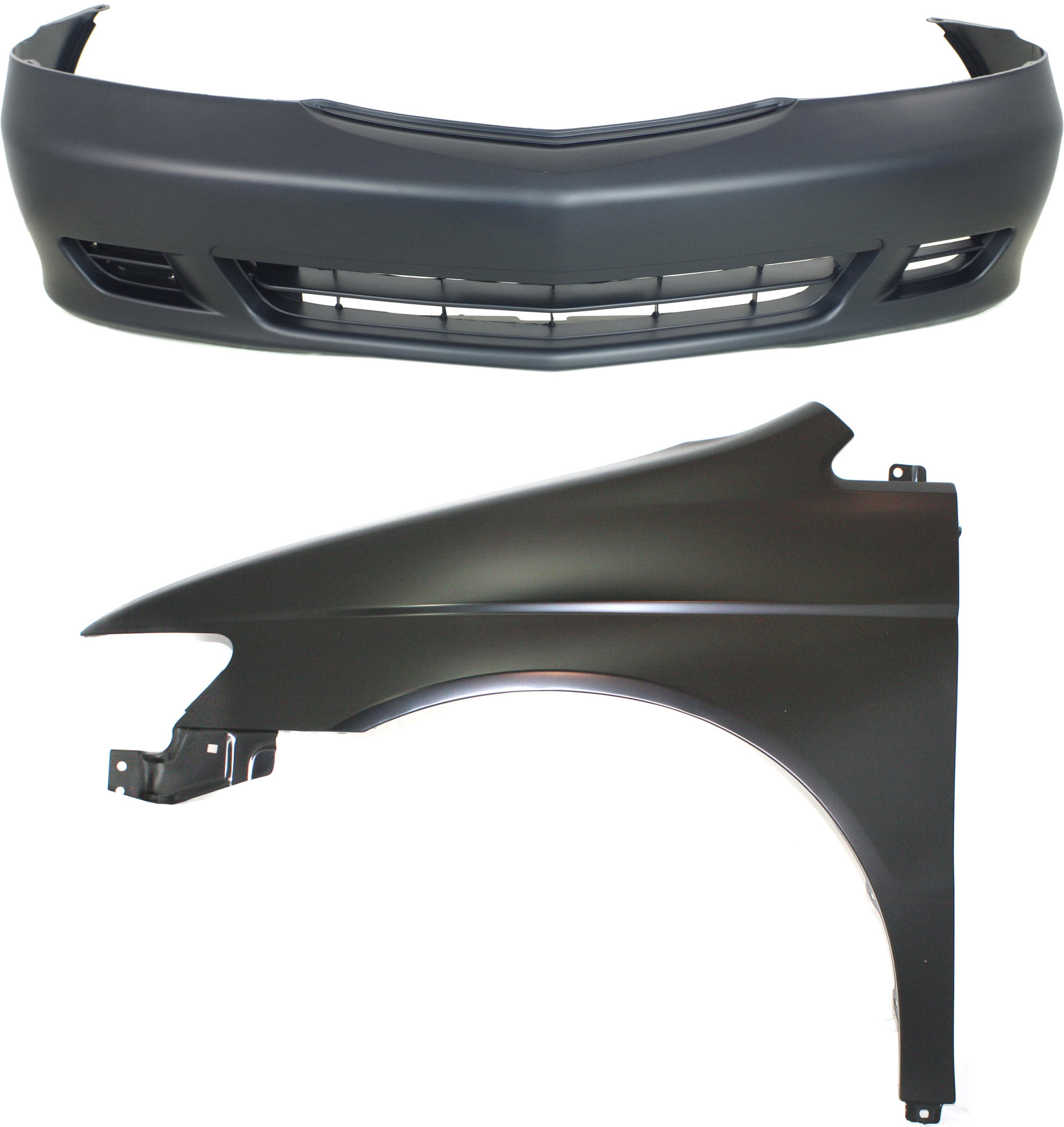 AM ODYSSEY 99-04 FRONT BUMPER COVER 2 pc Kit Primed with Fender without Antenna Hole SKU KIT 011418-72 Partslink HO1000183 HO1240154 OEM 04711S0XA90ZZ 60261S0XA90ZZ