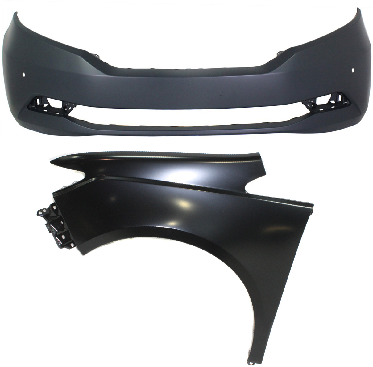 AM ODYSSEY 14-17 FRONT FENDER LH 2 pc Kit Includes Bumper Cover CAPA SKU KIT 011418-75 Partslink HO1000295C HO1240187C OEM 04711TK8A81ZZ 60260TK8A80ZZ