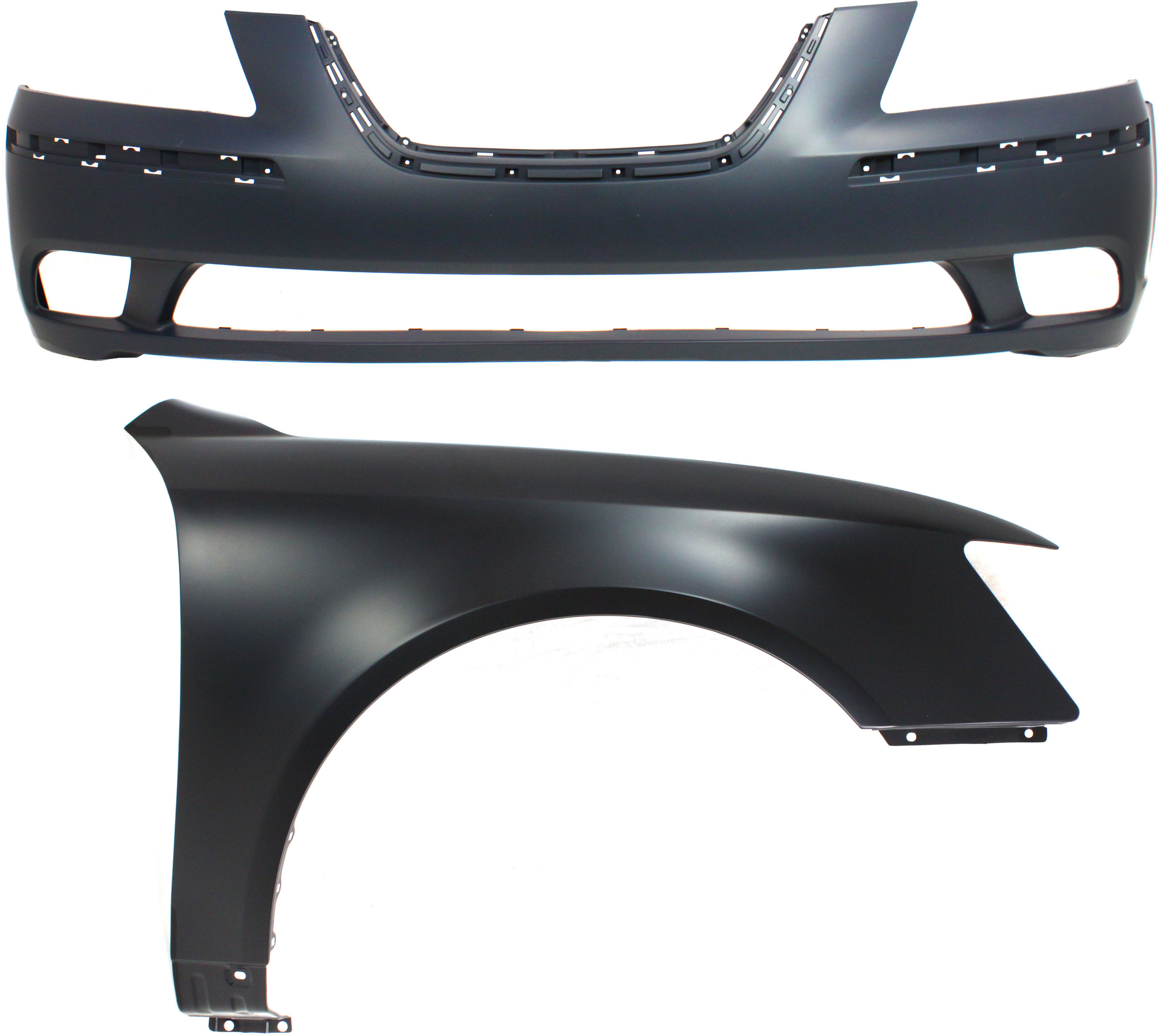 AM SONATA9-10 FRONT BUMPER COVER 2 pc Kit Primed with Fender CAPA SKU KIT 011418-84 Partslink HY1000178C HY1241134C OEM 663200A000-865110A700