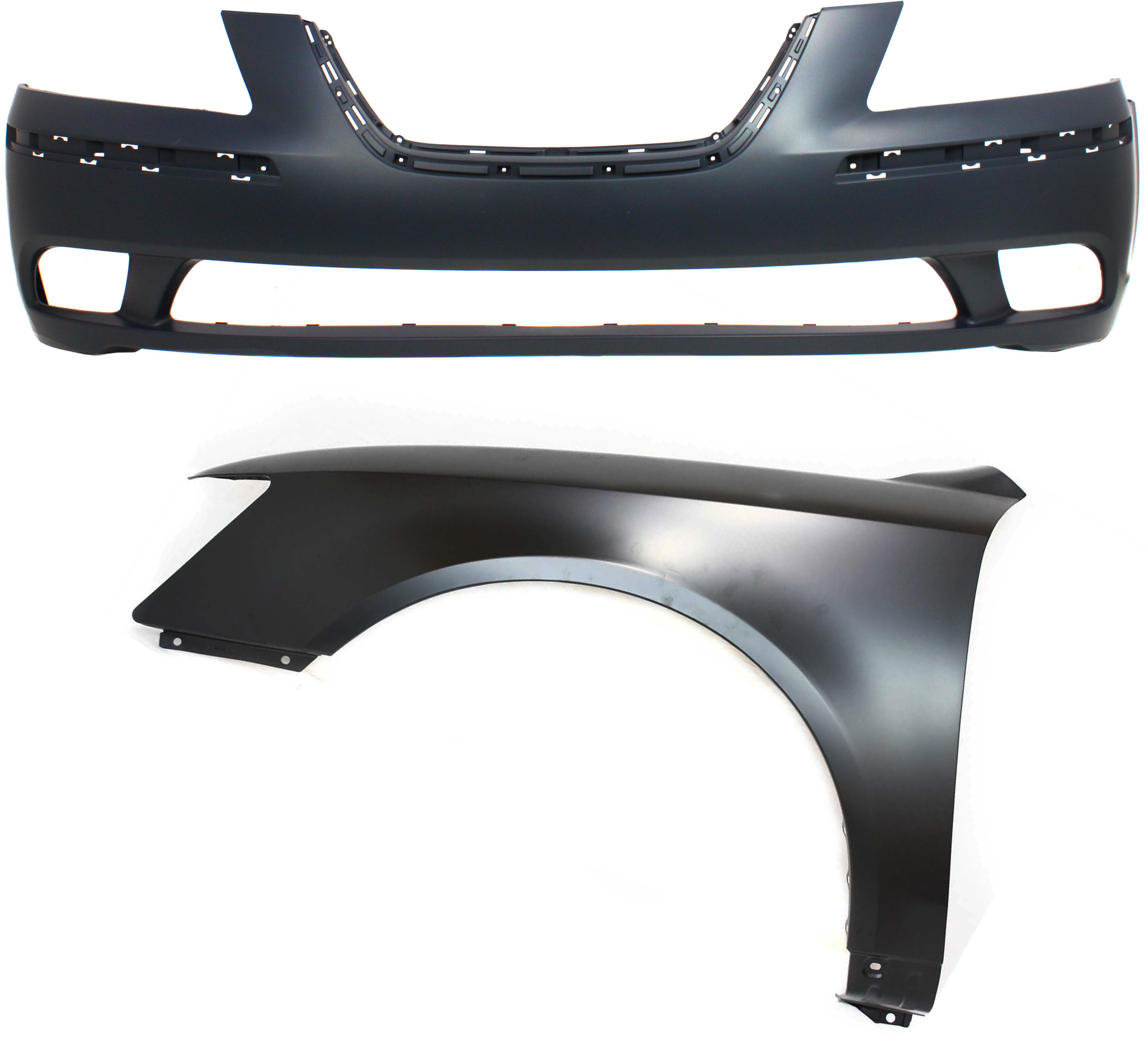 AM SONATA9-10 FRONT BUMPER COVER 2 pc Kit Primed with Fender CAPA SKU KIT 011418-94 Partslink HY1000178C HY1240134C OEM 663100A000-865110A700