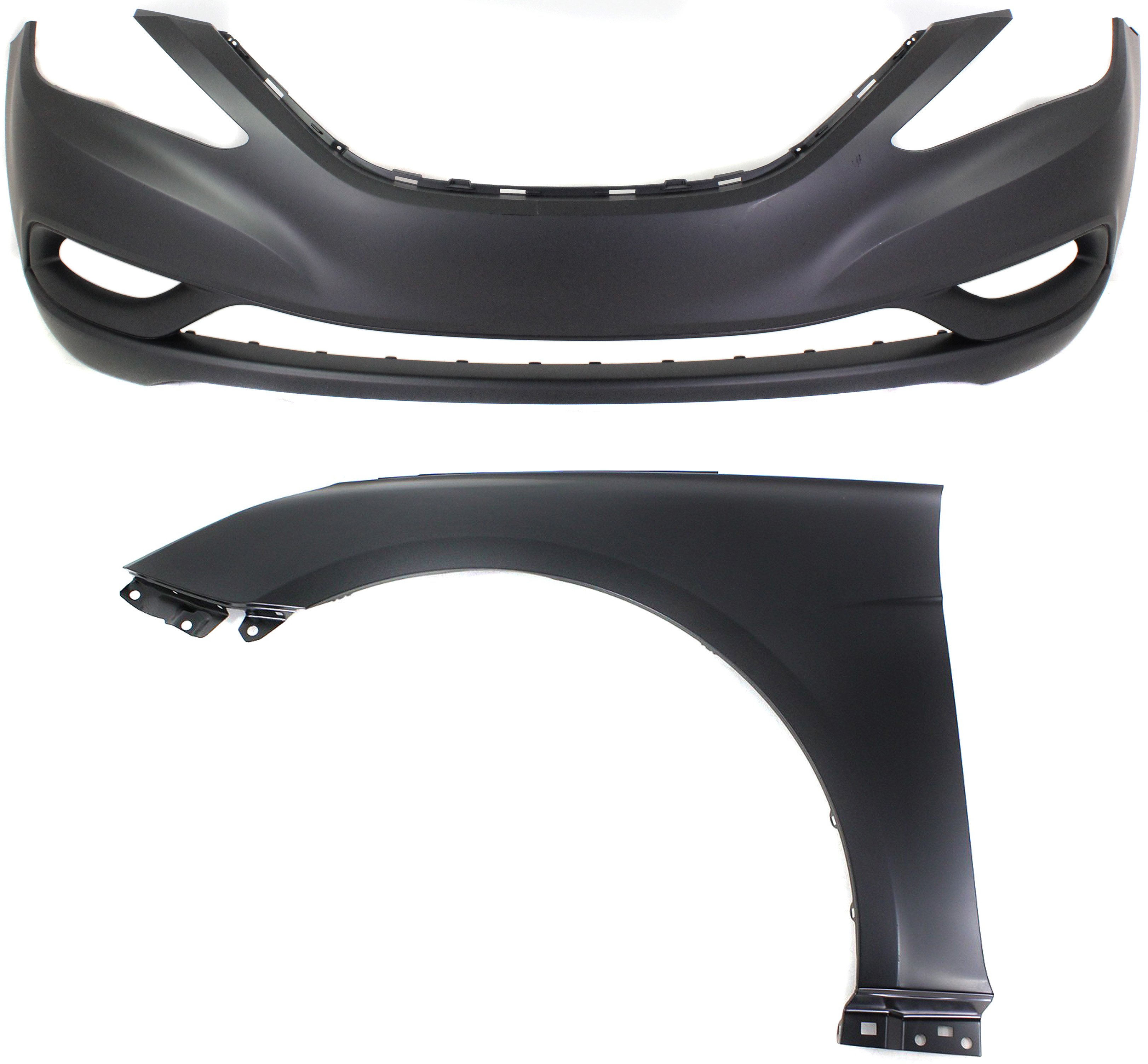 AM SONATA 11-13 FRONT BUMPER COVER 2 pc Kit Primed with Fender CAPA SKU KIT 011418-95 Partslink HY1000183C HY1240150C OEM 663113Q000-865113Q000