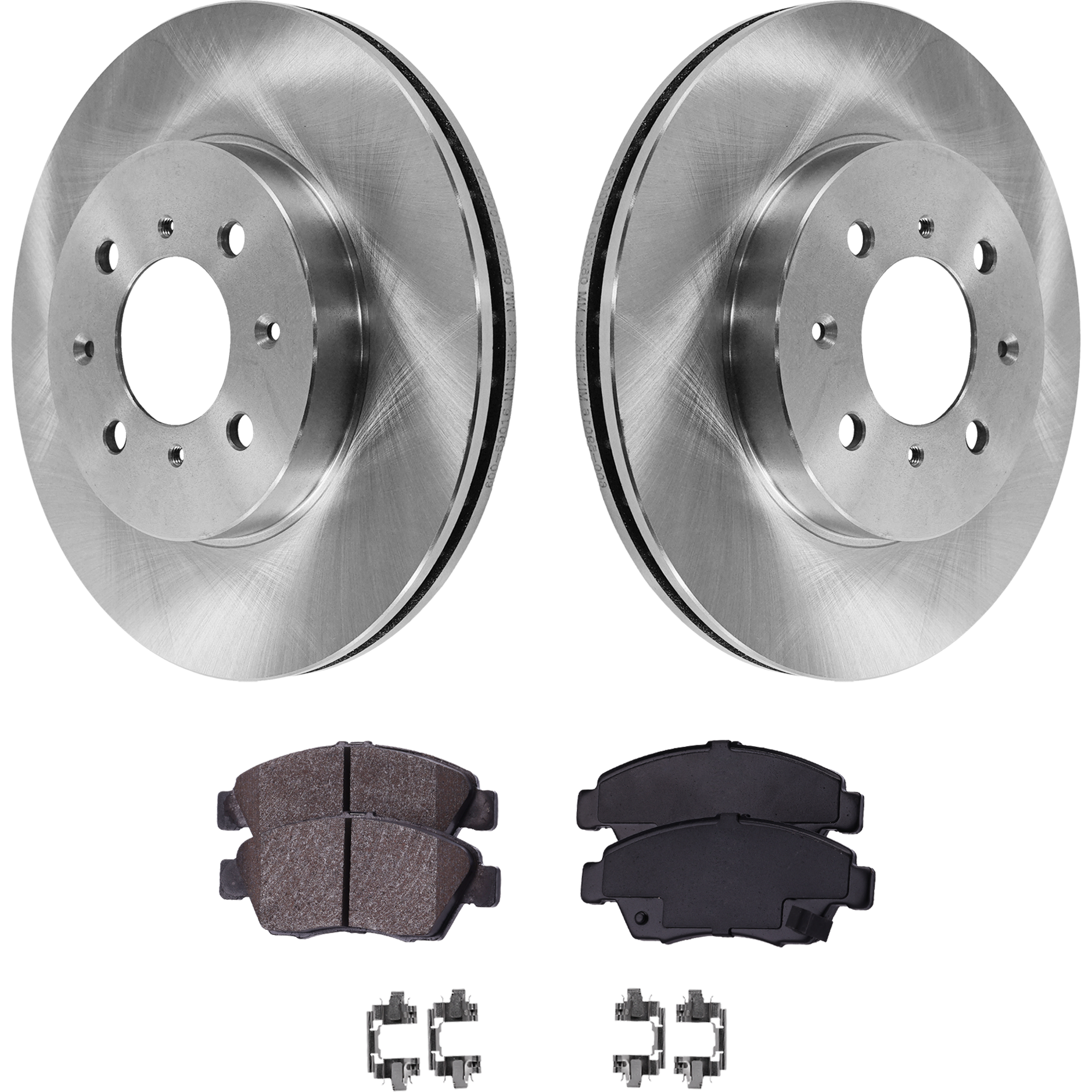 AM CIVIC 93-95 FIT 07-08 FRONT BRAKE DISC AND PAD KIT 2 Wheel Set SKU KIT 011623-05 OEM 45251SK7A00-45251SK7A10-45251S