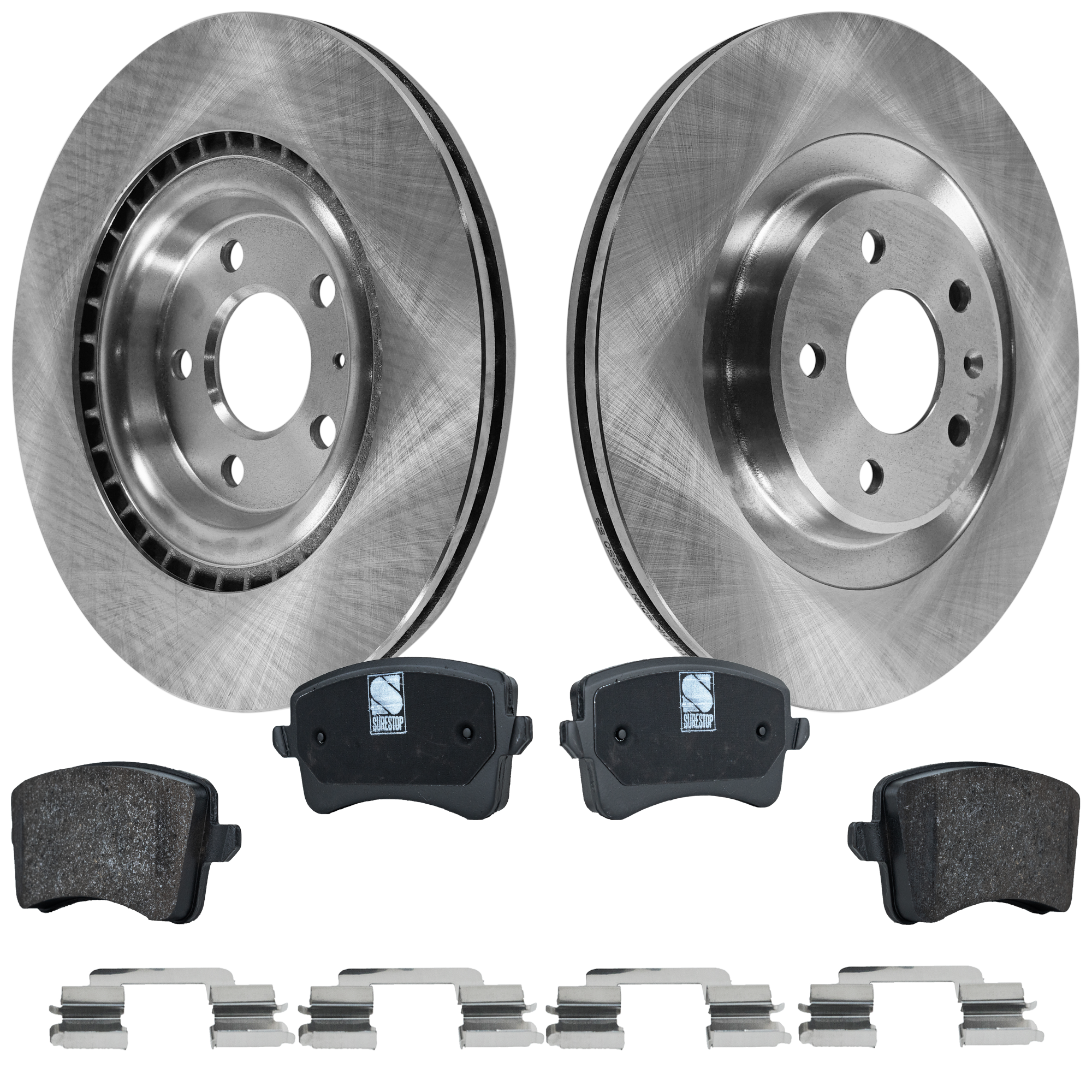 AM S4-10-16 S5-11-17 REAR BRAKE DISC AND PAD KIT 4 pc kit SKU KIT 011623-100 OEM 4H0615601H 8K0698451-8K0698451
