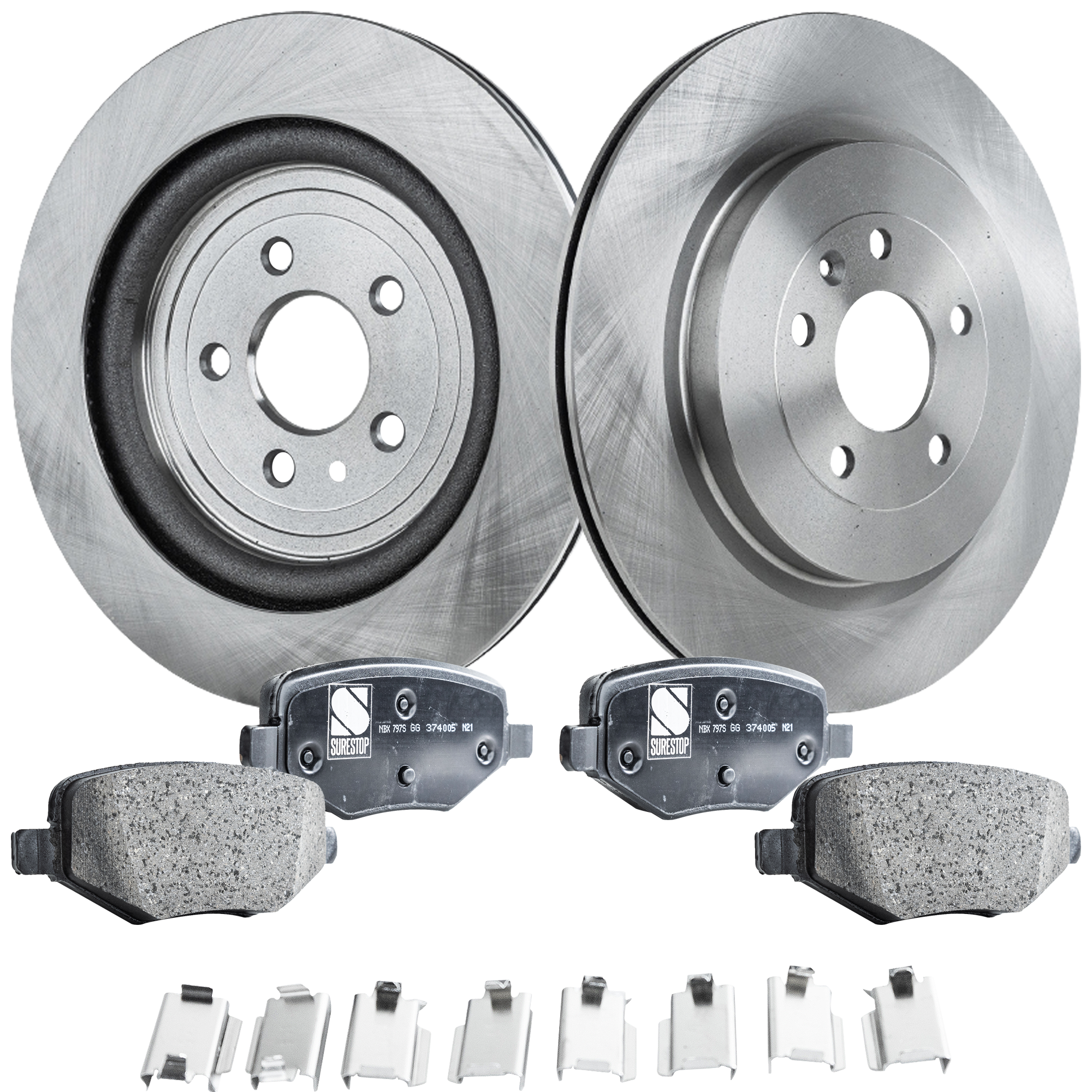 AM EXPLORER MKT 15-19 REAR BRAKE DISC AND PAD KIT 4 pc kit Plain Surface SKU KIT 011623-106 OEM 42285-54189-54190-680983-85030