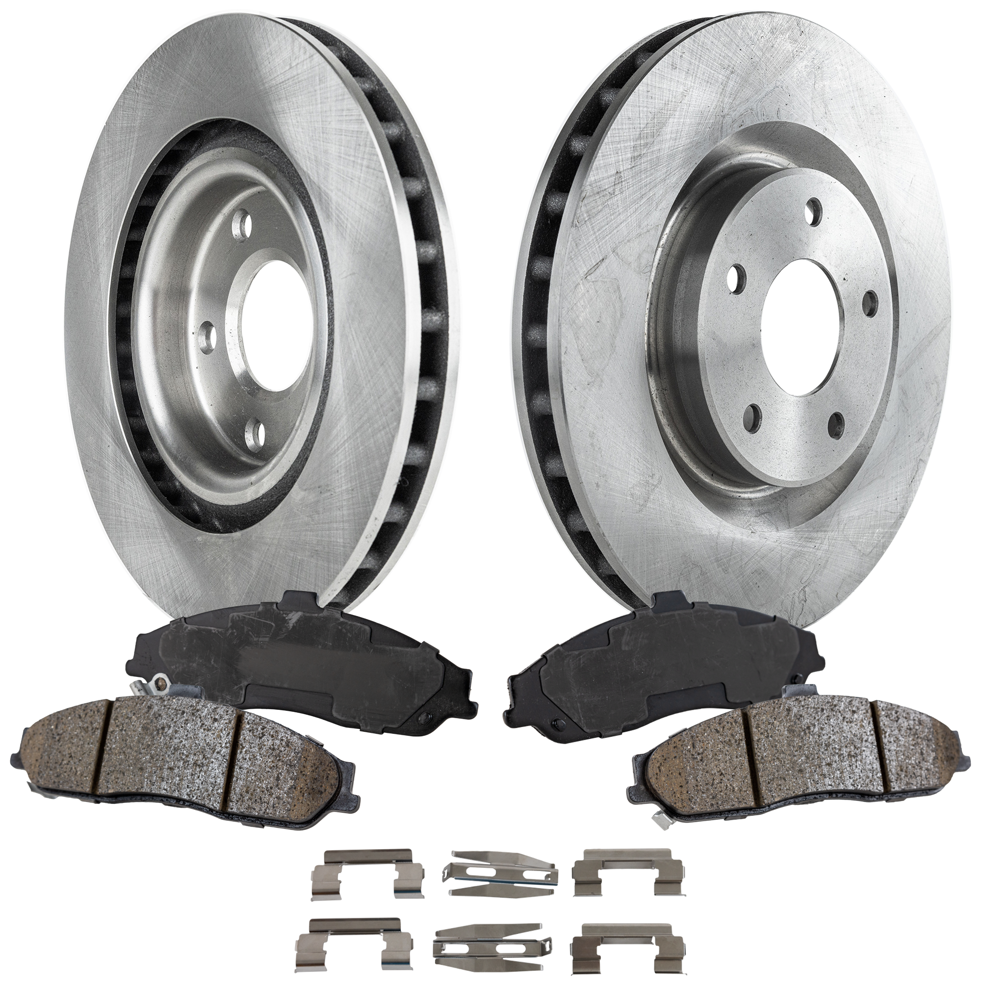 AM CORVETTE 05-13 XLR 05-07 FRONT BRAKE DISC AND PAD KIT 4 pc kit Plain Surface SKU KIT 011623-144 OEM 88955509-12530681-19152862-191