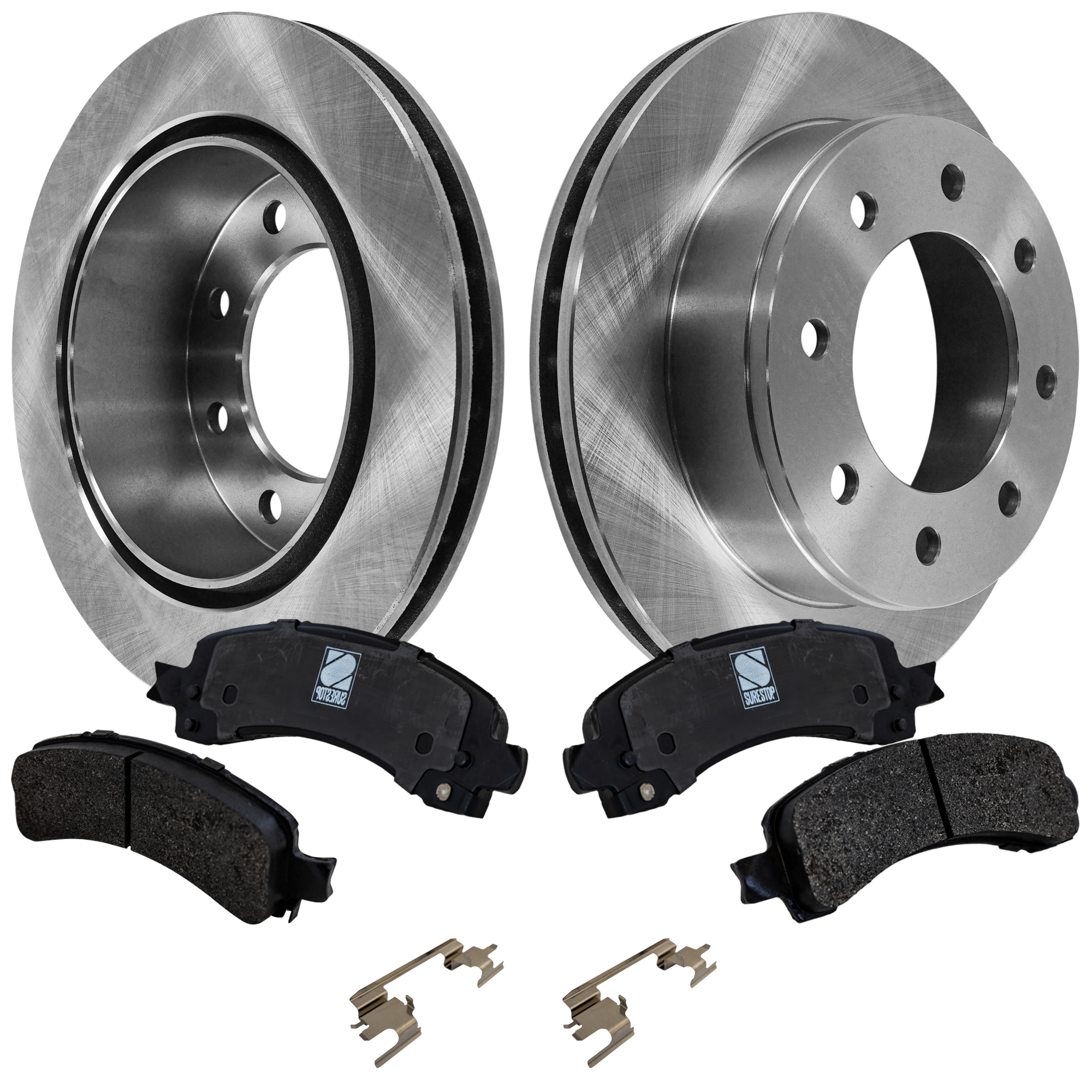 AM EXPRESS 2500 SAVANA 2500-03-20 REAR BRAKE DISC AND PAD KIT 4 pc Kit SKU KIT 011623-147 OEM 15712801-19169634-84265875-843