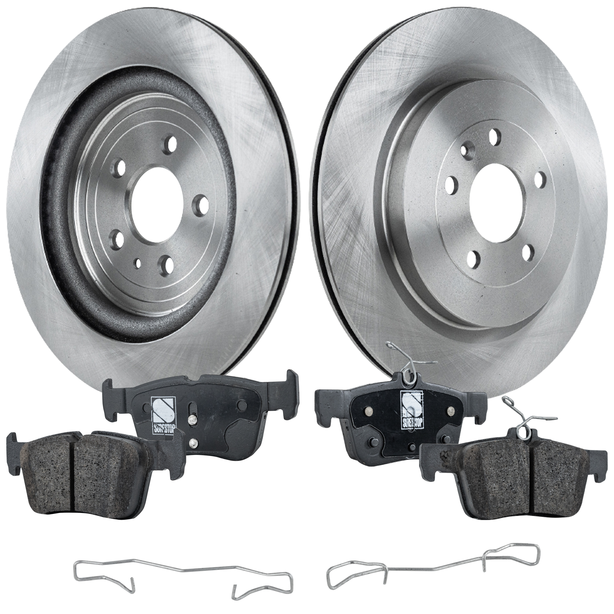 AM POLICE RESPONDER HYBRID 20-20 REAR BRAKE DISC AND PAD KIT 4 pc kit Plain Surface SKU KIT 011623-156 OEM 42285-54189-54190-680983-85030