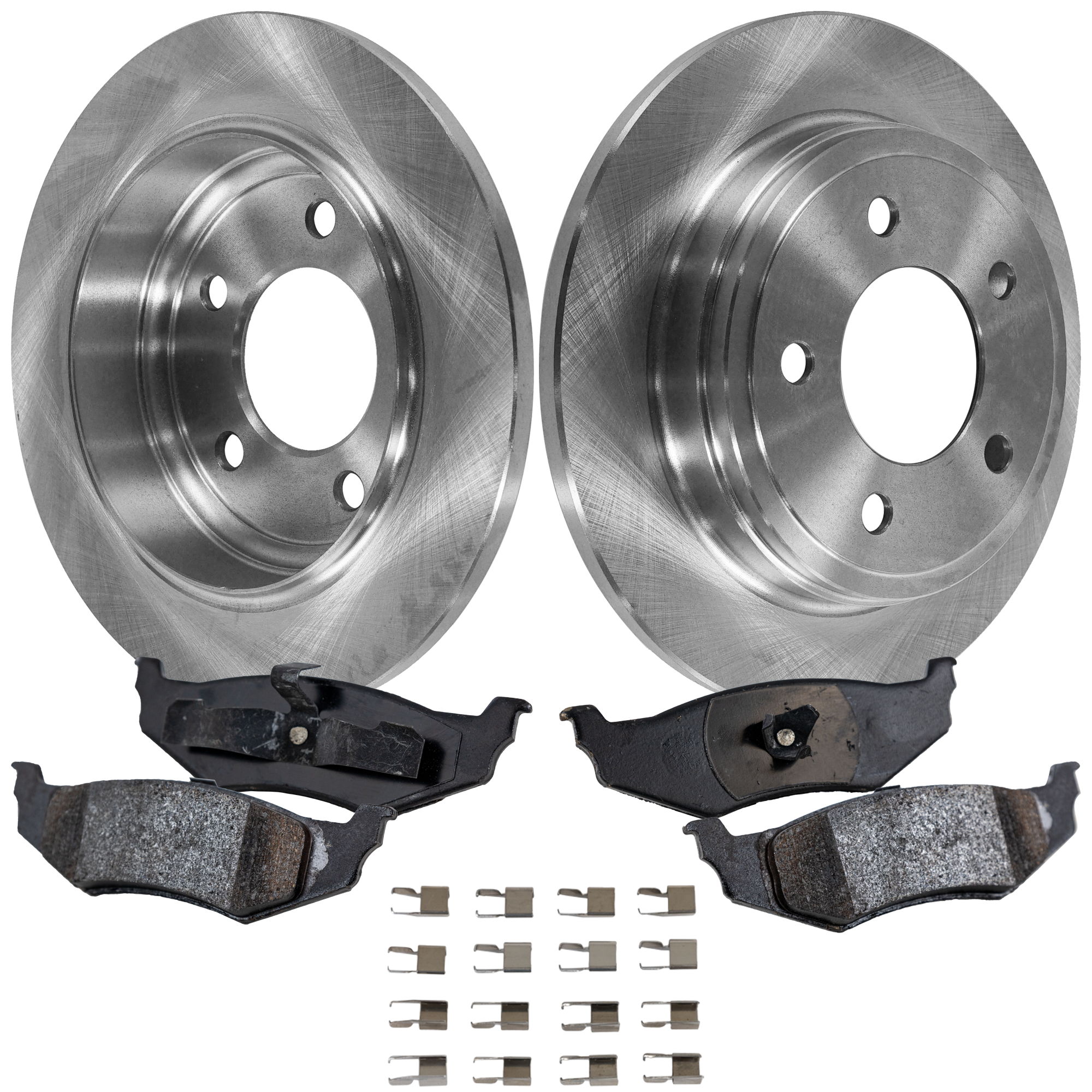 AM CONCORDE INTREPID 95-04 REAR BRAKE DISC AND PAD KIT 2 Wheel Set SKU KIT 011623-161 OEM 4582225-5011762AA 5080896AA 50