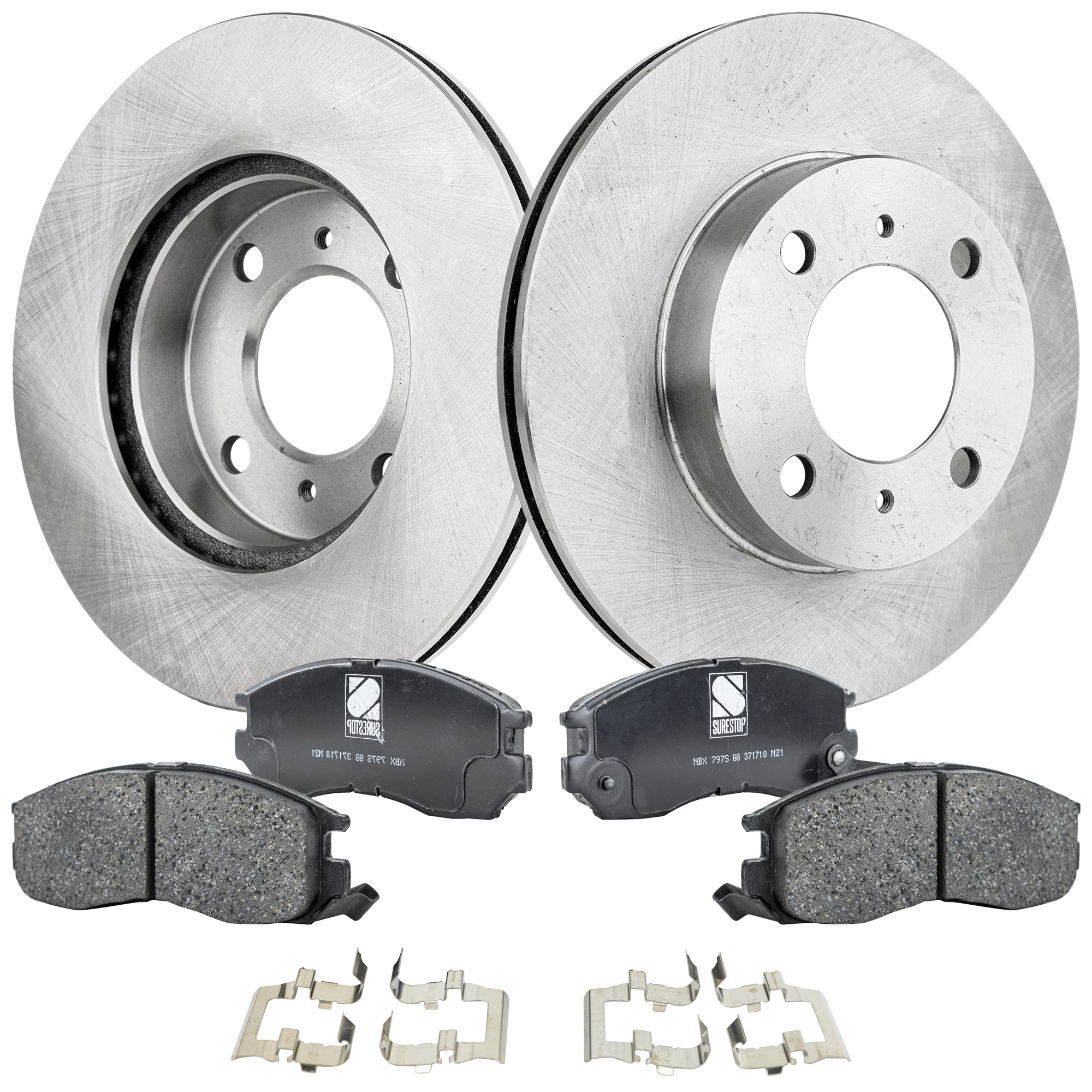 AM MIRAGE 92-00 SUMMIT 95-96 FRONT BRAKE DISC AND PAD KIT 4 pc kit Plain Surface SKU KIT 011623-20 OEM MB699282 MB699283-58101M2A01 M