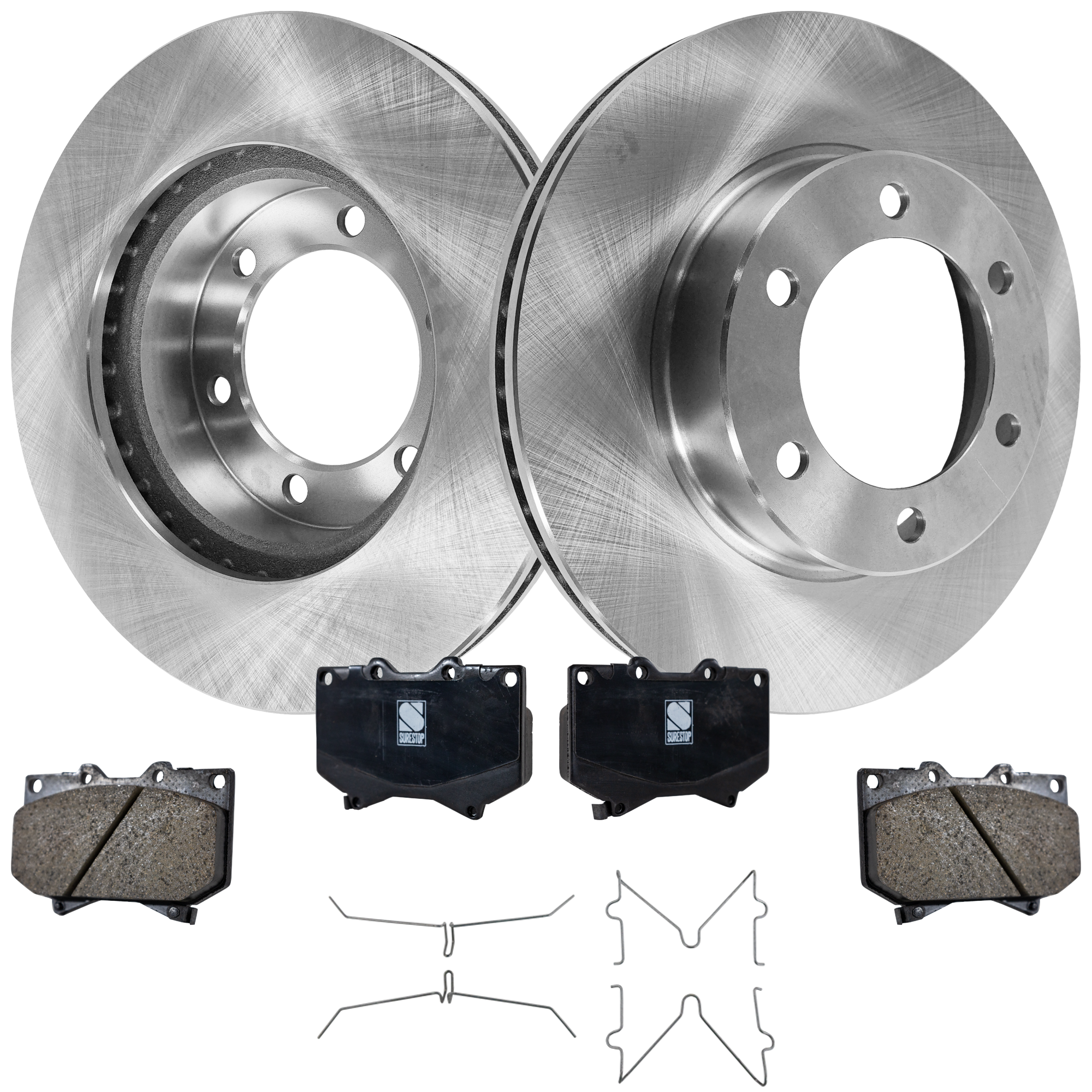 AM SEQUOIA 01-02 TUNDRA 00-02 FRONT BRAKE DISC AND PAD KIT 4 pc Kit SKU KIT 011623-32 OEM 435120C010-435120C011-044650C0