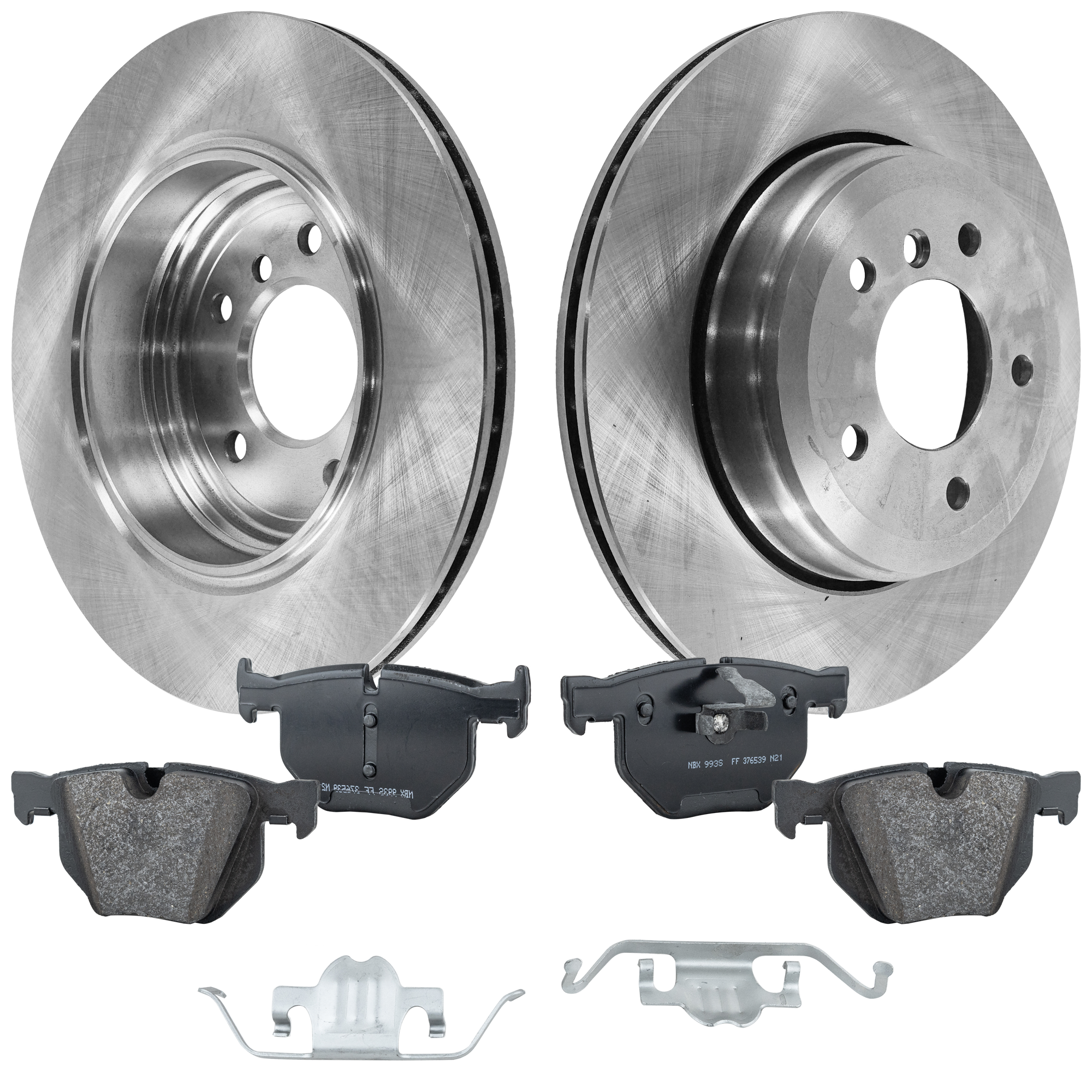 AM 525I 07-07-528I 08-10 REAR BRAKE DISC AND PAD KIT 4 pc kit Plain Surface SKU KIT 011623-43 OEM 34216753215-34216763043-342167