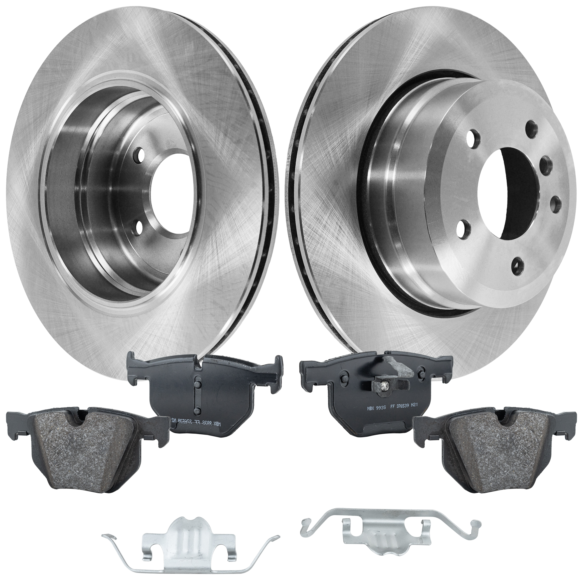 AM 528XI 08-08 REAR BRAKE DISC AND PAD KIT 4 pc kit Plain Surface SKU KIT 011623-44 OEM 34216763345-34216763043-342167