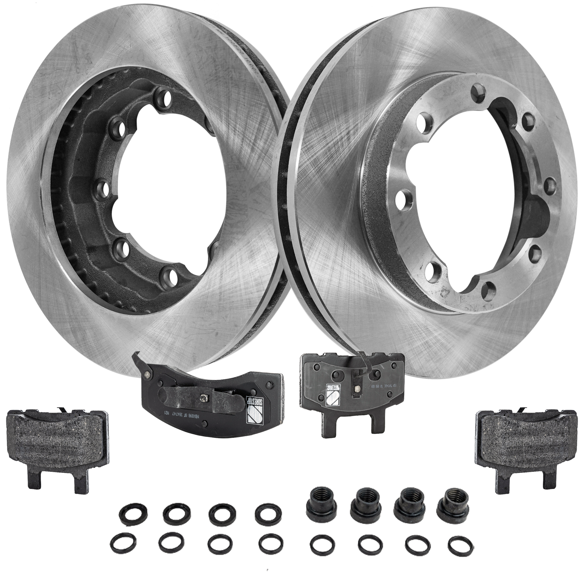 AM RAM 2500-94-96 FRONT BRAKE DISC AND PAD KIT 2 Wheel Set Plain Surface SKU KIT 011623-49 OEM 4798314-52008207-52008208-1254