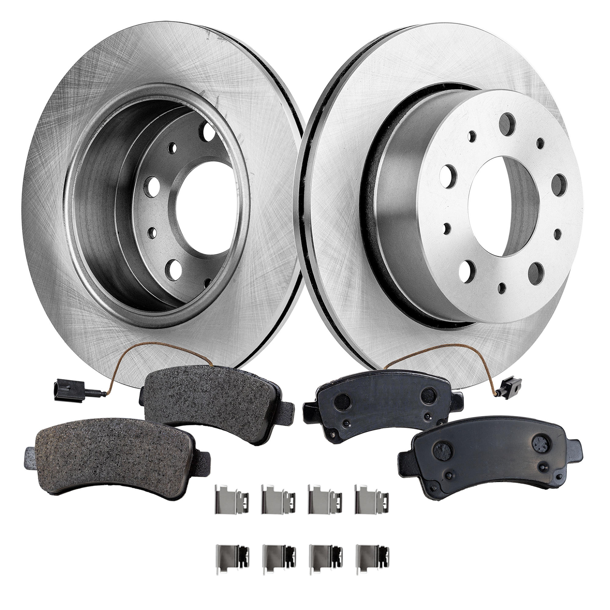 AM PROMASTER 1500 PROMASTER 2500 PROMASTER 3500-15-20 REAR BRAKE DISC AND PAD KIT 2 Wheel Set Plain Surface SKU KIT 011623-58 OEM 68195534AA 68230095AA 68230095