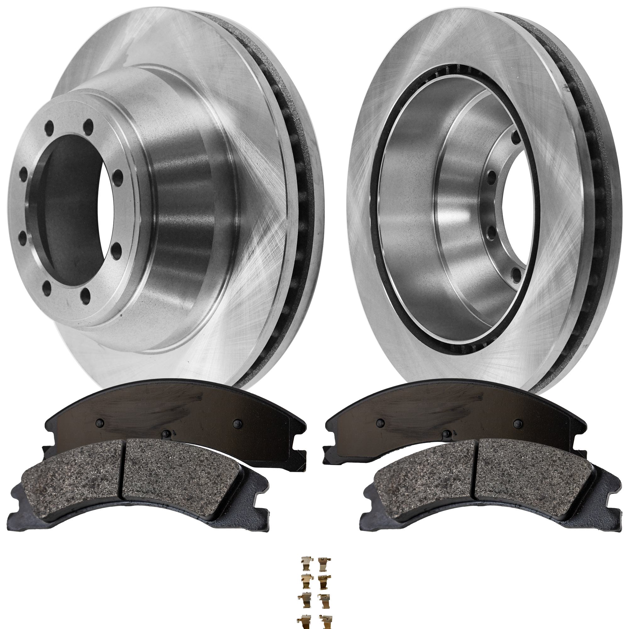AM E 450 SUPER DUTY 08-11 REAR BRAKE DISC AND PAD KIT 2 Wheel Set SKU KIT 011623-59 OEM 8C2Z2C026B 8C2Z2200B