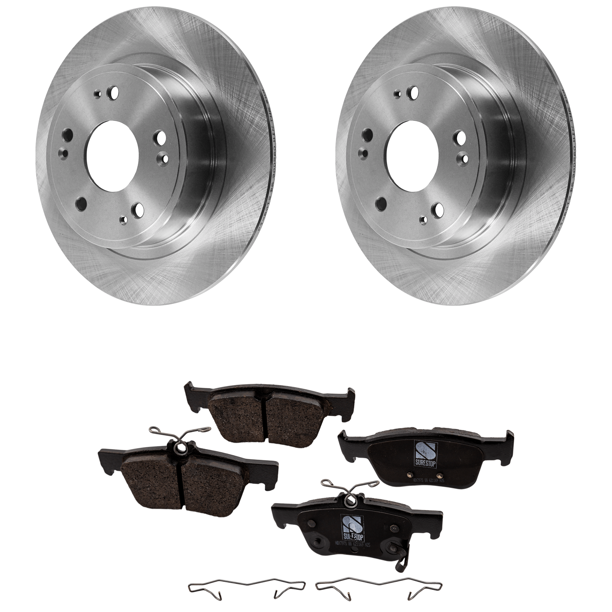 AM ACCORD 18-23 REAR BRAKE DISC AND PAD KIT 4 pc kit SKU KIT 011623-60 OEM 42510SFY000-42510TA0A00-42510T