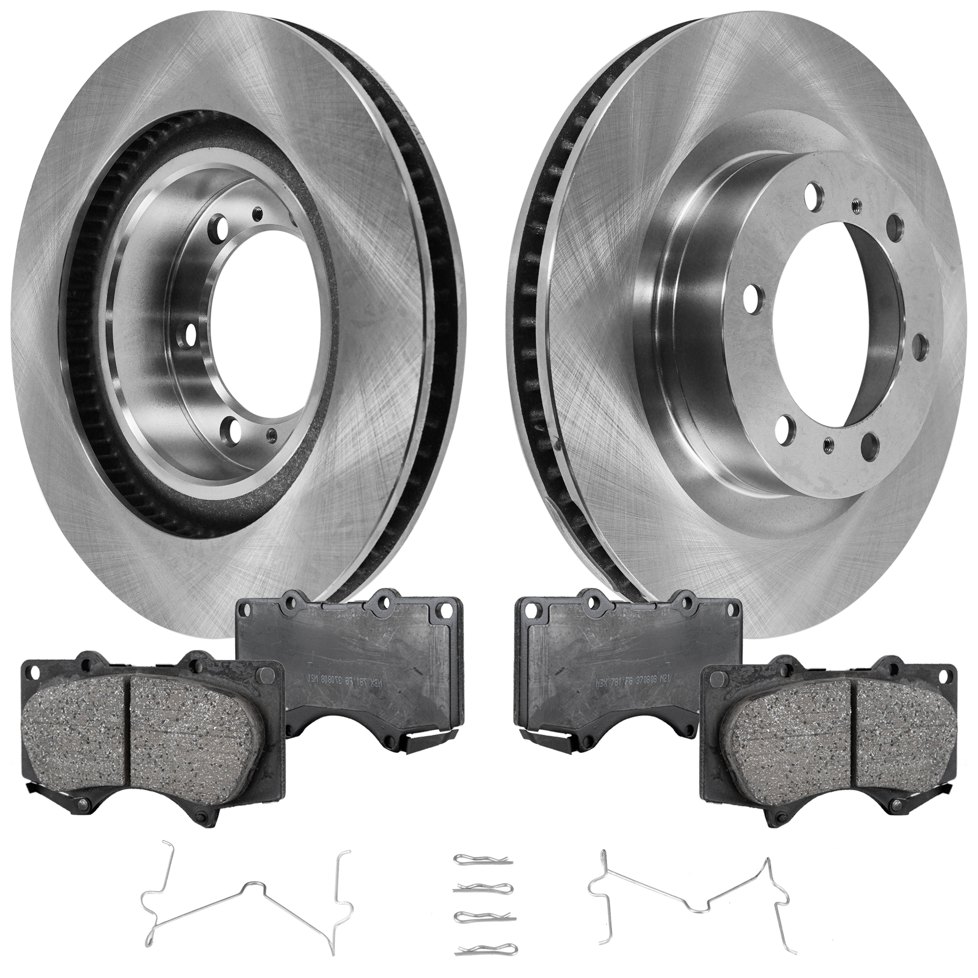 AM 4RUNNER GX460-10-23 FRONT BRAKE DISC AND PAD KIT 4 pc kit SKU KIT 011623-74 OEM 31554-44714-44819-0833465-8501