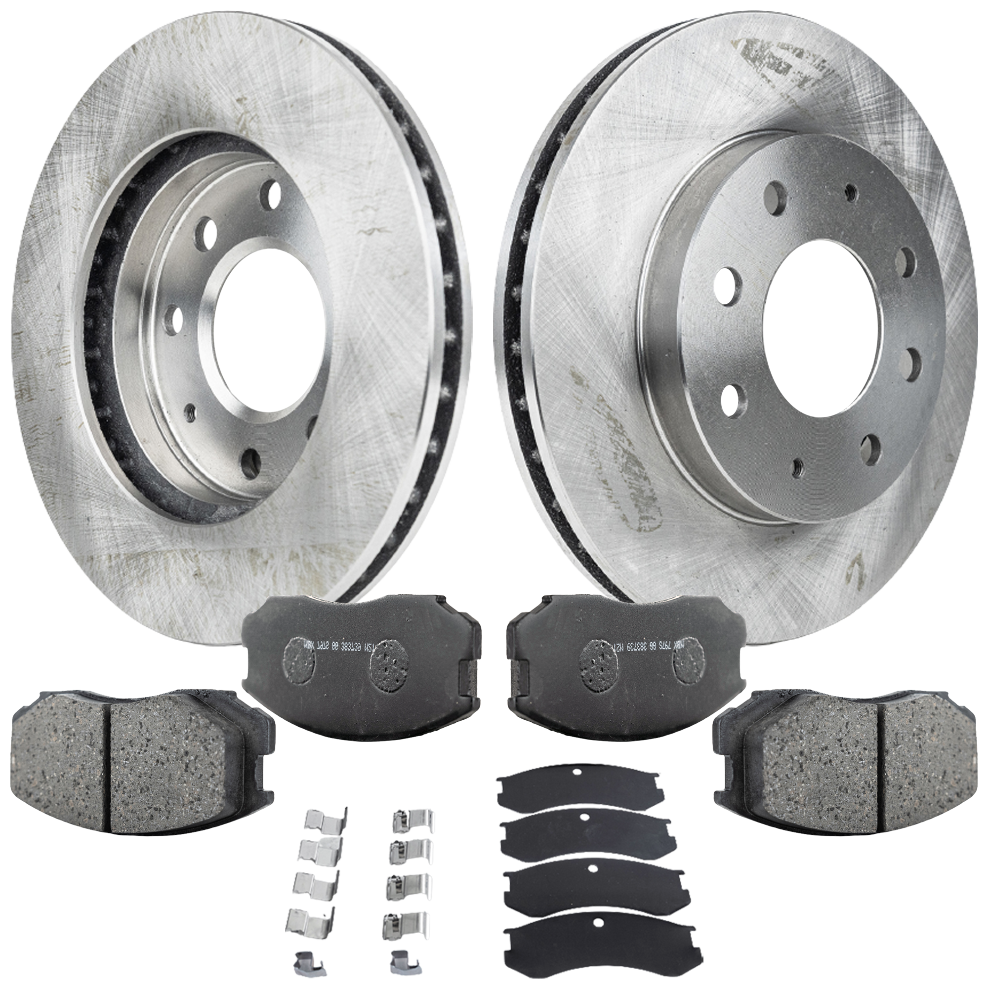 AM SUMMIT 95-95 FRONT BRAKE DISC AND PAD KIT 2 Wheel Set Plain Surface SKU KIT 011623-79 OEM MB668886 MB950569 MB950570-517