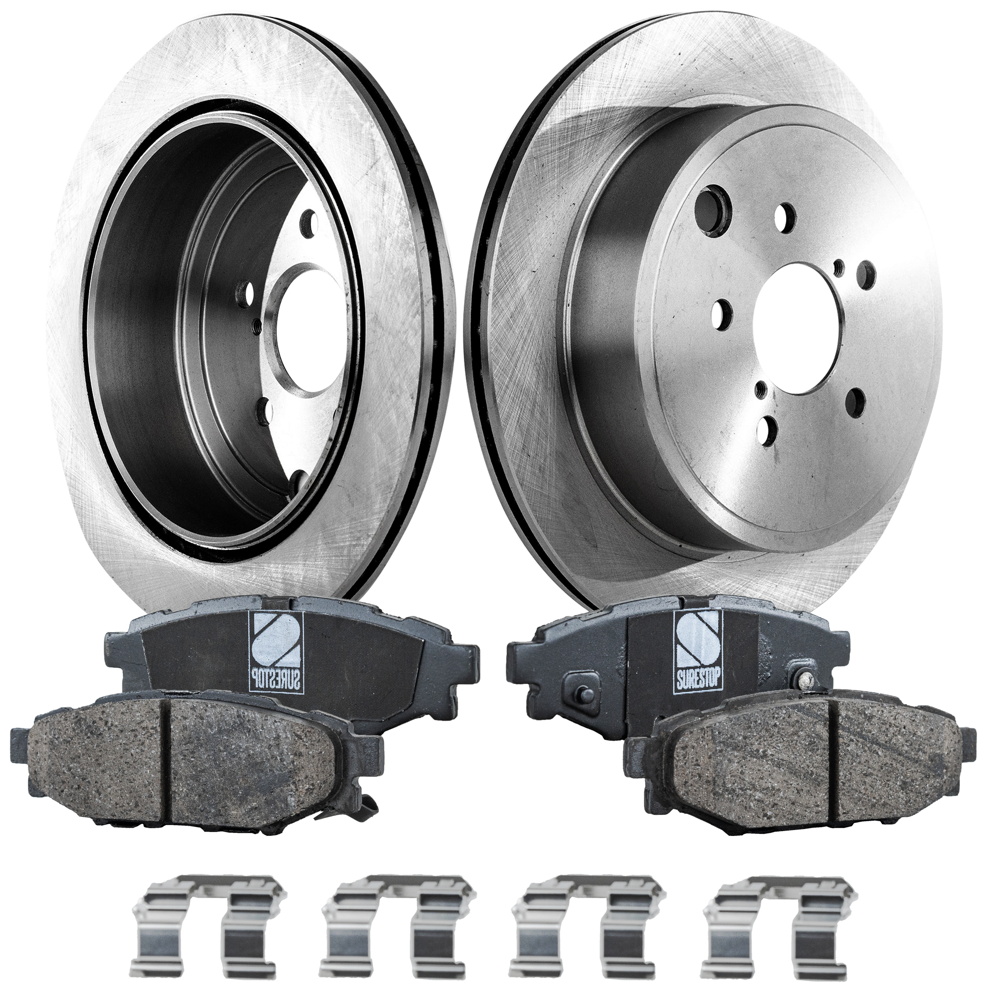 AM BRZ 13-15 LEGACY 10-11 REAR BRAKE DISC AND PAD KIT 2 Wheel Set SKU KIT 011623-87 OEM 31555-44716-0833441-850185-600