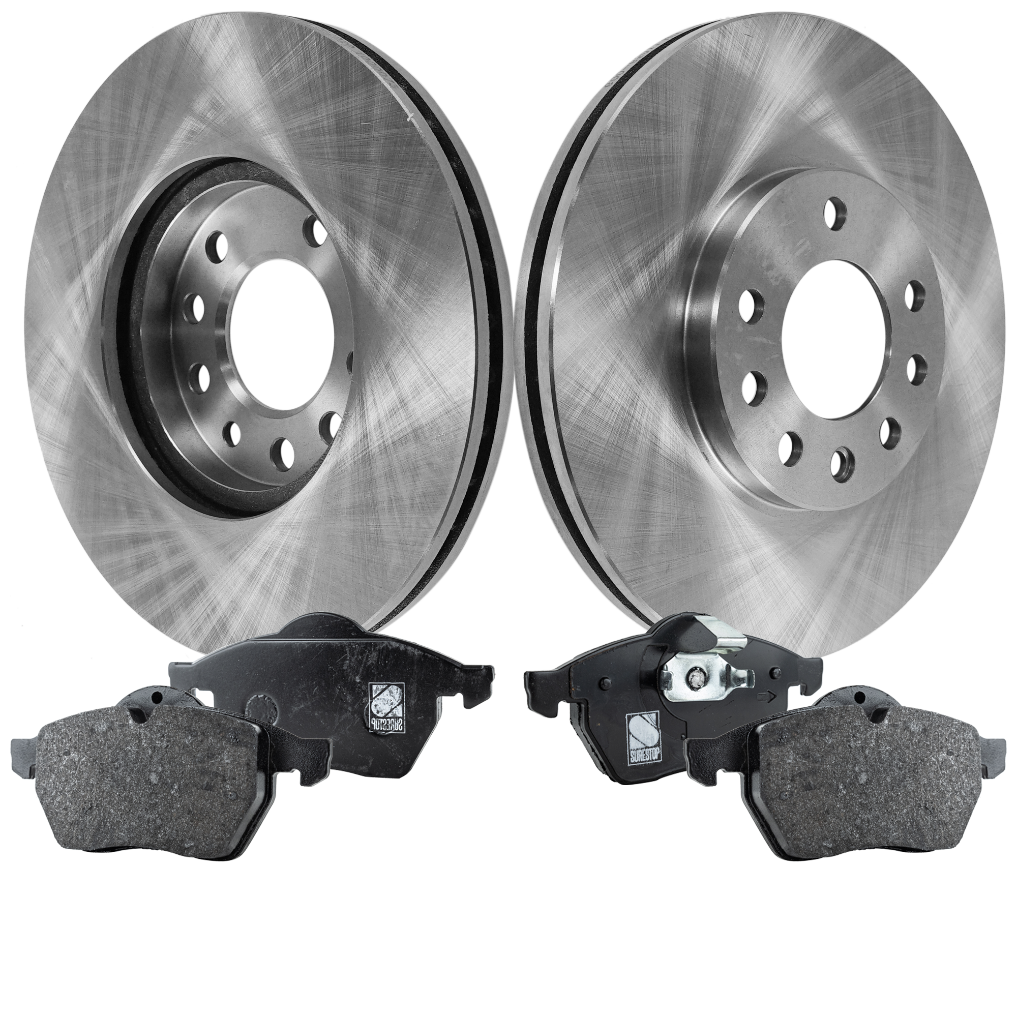 AM 900-97-97-9-5-99-99 FRONT BRAKE DISC AND PAD KIT 2 Wheel Set Plain Surface SKU KIT 011623-88 OEM 0569056-90512029-569056-483900