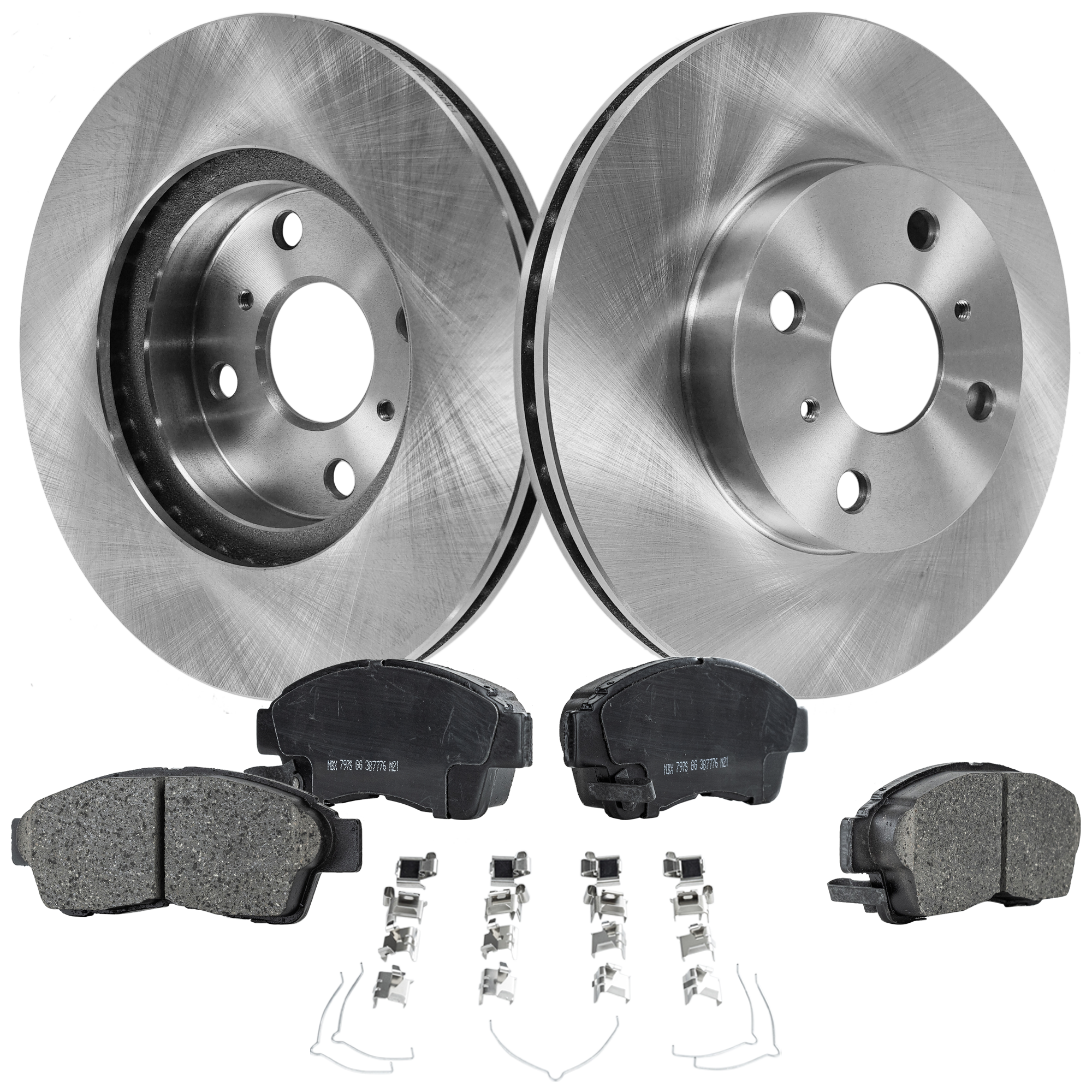 AM COROLLA 93-97 PRIZM 93-95 FRONT BRAKE DISC AND PAD KIT 4 pc Kit SKU KIT 011623-97 OEM 4351212550-94854148-0446512110