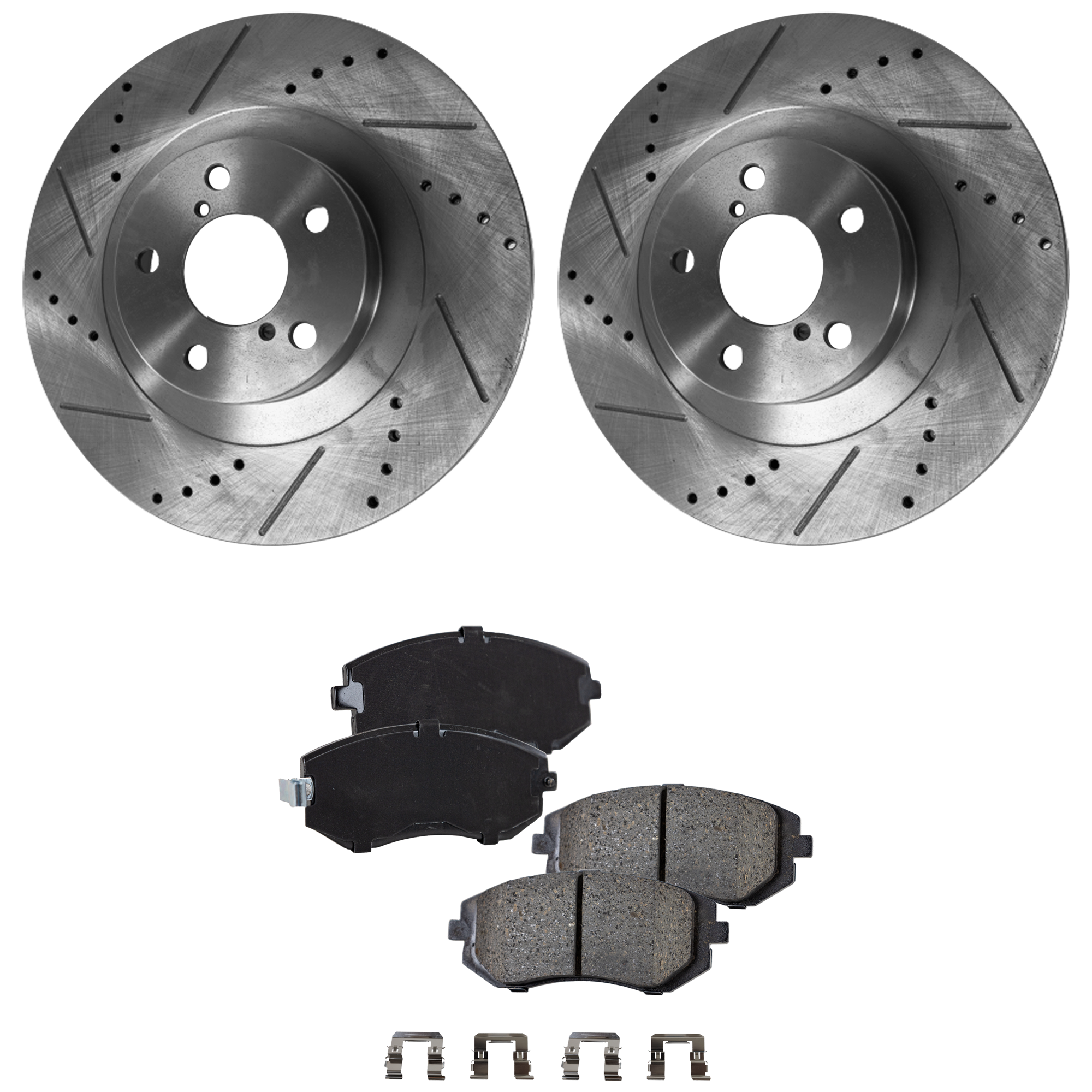 AM OUTBACK 05-12 BAJA 04-06 FRONT BRAKE DISC AND PAD kit 4 pc kit SKU KIT 011625 C28 OEM 31407-44306-145657-0833078-083