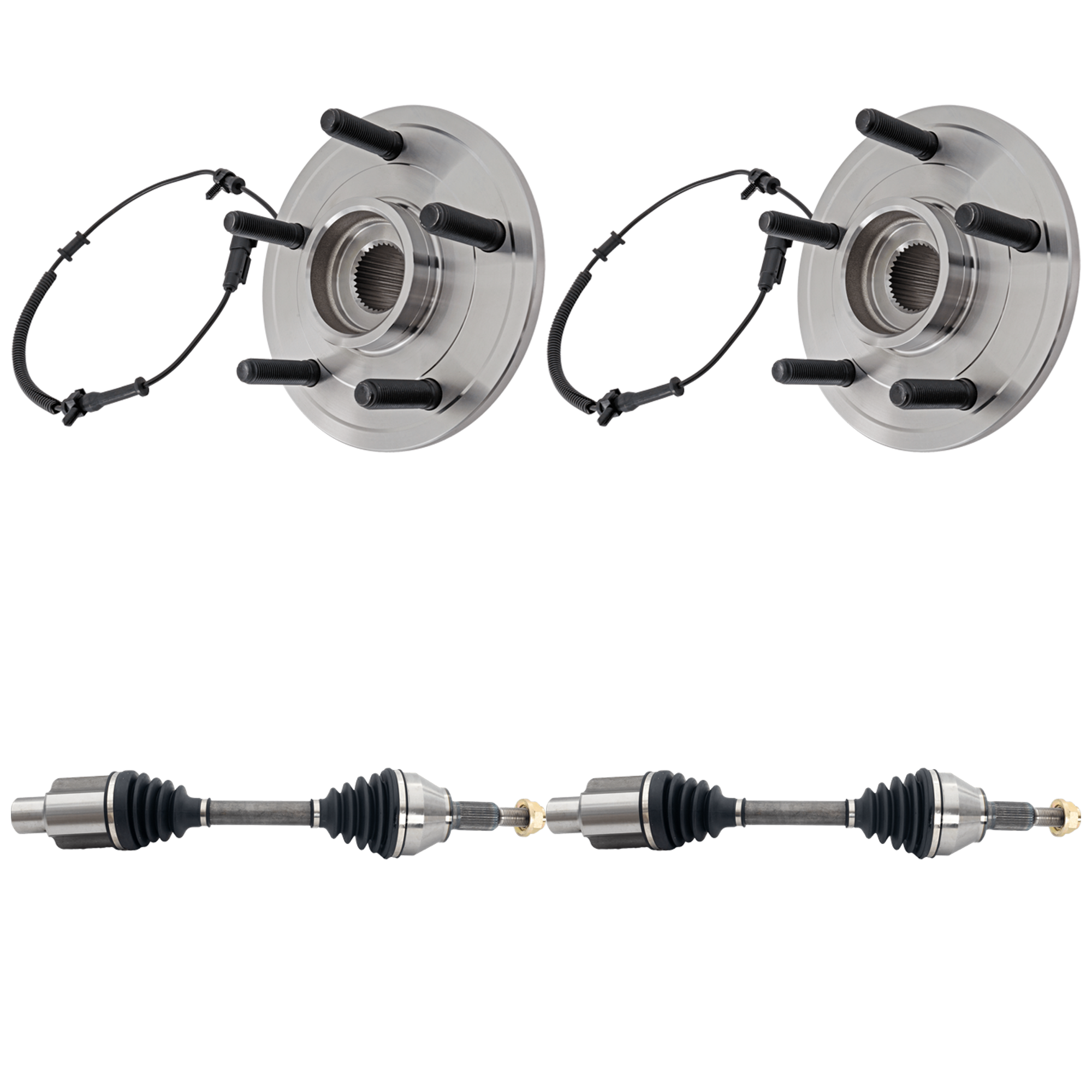 AM 1500-14-18 FRONT CV AXLE ASSEMBLY RH AND LH 4 pc Kit SKU KIT 011625 C53 OEM 68230055AB
