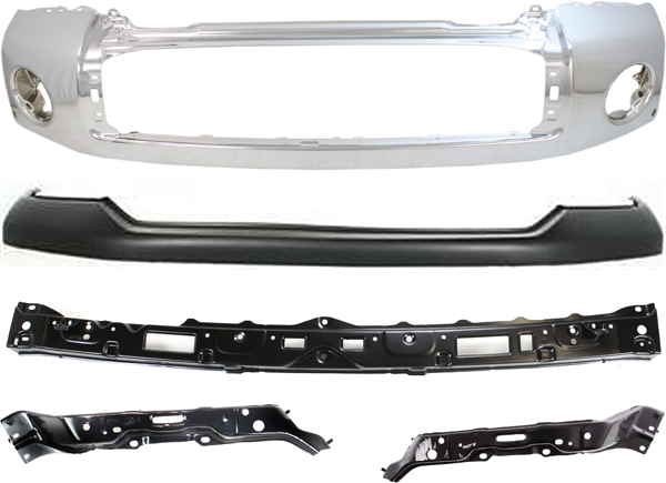 AM TUNDRA 07-13 FRONT BUMPER 5 pc kit w Bumper Cover and Bumper Retainers SKU KIT 011718-20 Partslink TO1002181 TO1014100 TO1032108 TO1033108 TO1010102 OEM 521110C901-521290C901-525380C0