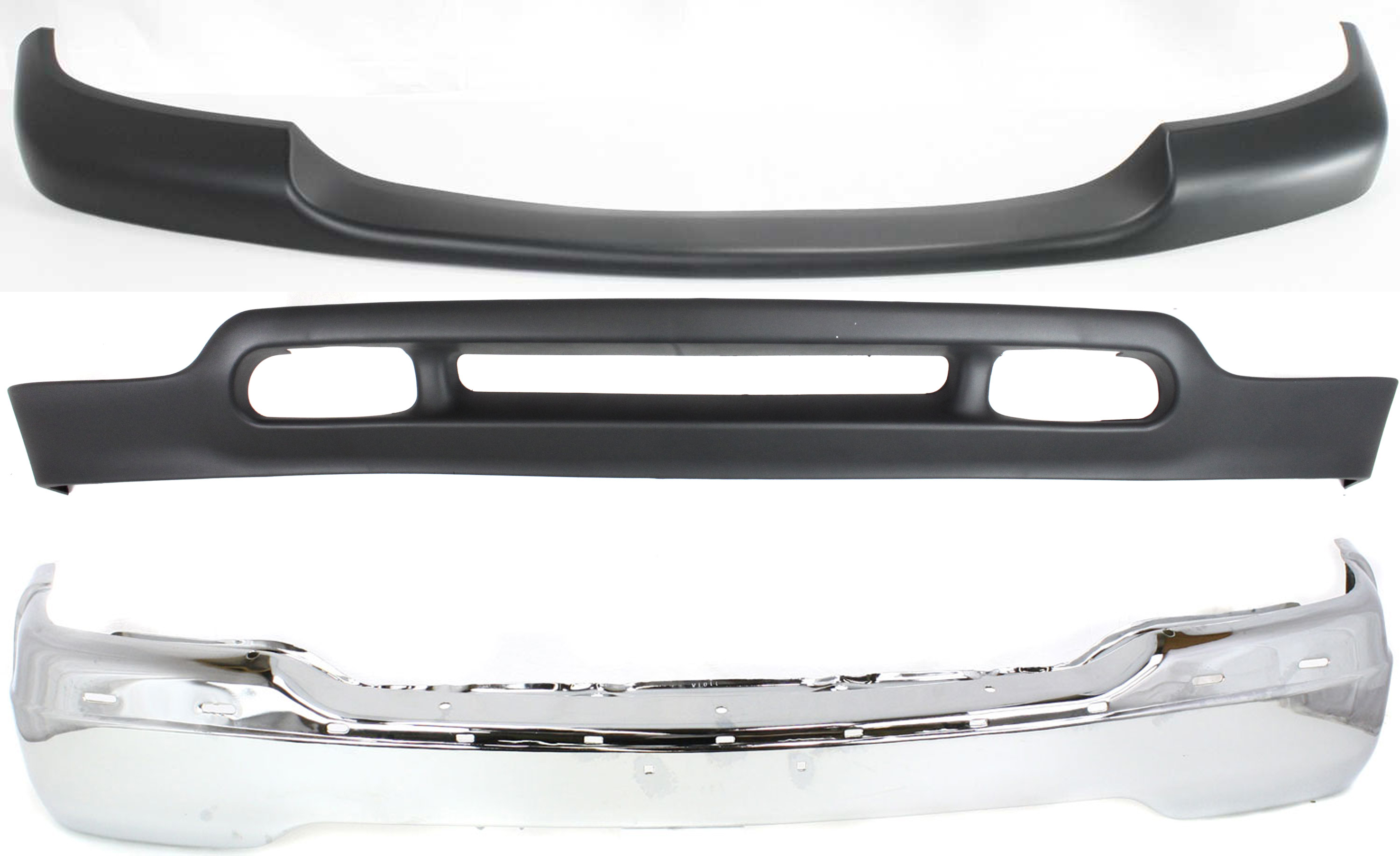 AM SIERRA 1500-2500-99-02 YUKON XL 1500-2500-00-06 FRONT BUMPER 3 pc kit w Bumper Trim and Valance SKU KIT 011718-23 Partslink GM1002373 GM1051104 GM1092171 OEM 15758072-89026801-88980802