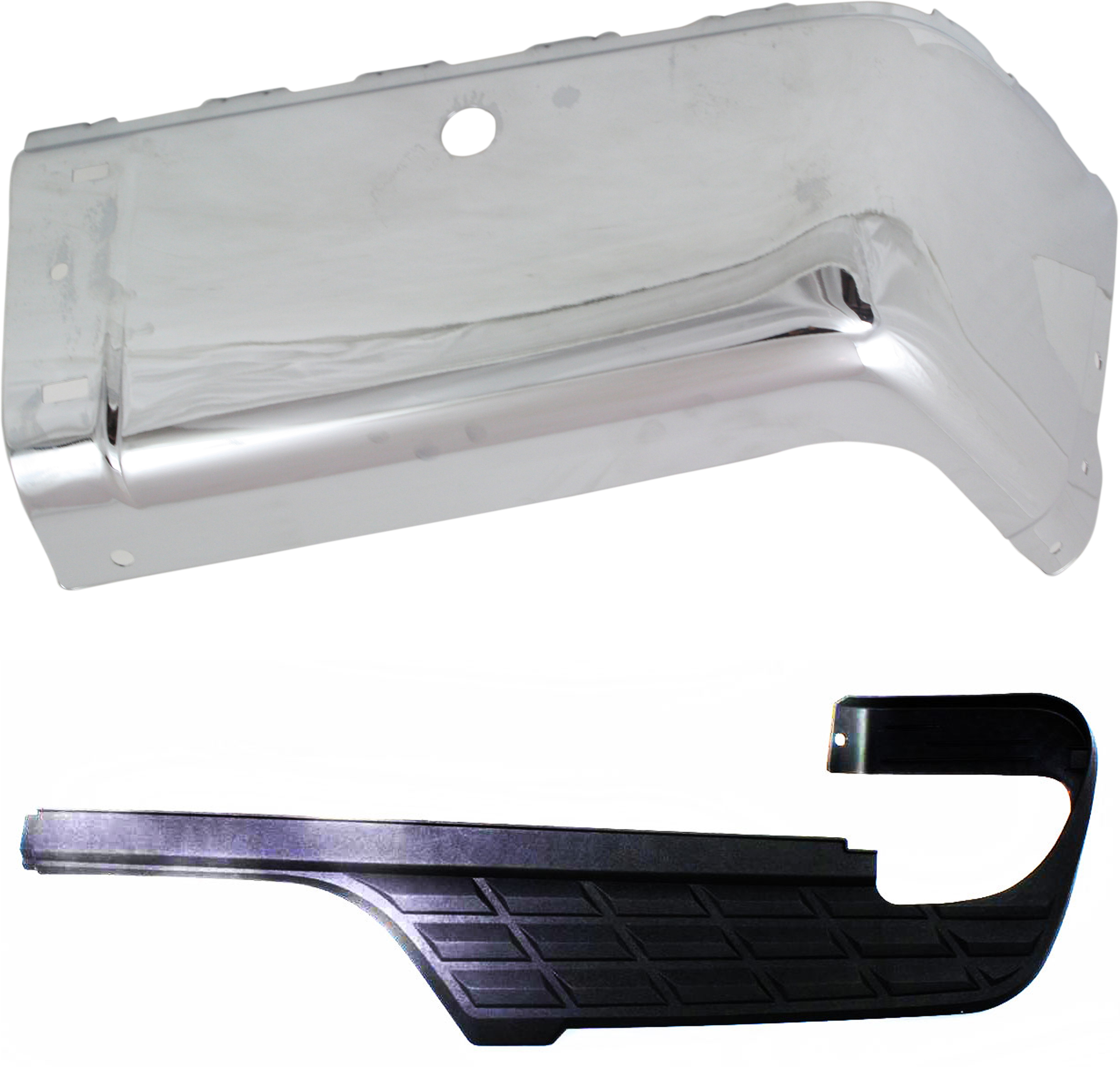AM SIERRA 1500 SILVERADO 1500-07-13 AUTO BODY REPAIR 2 pc Kit Rear RH with Bumper End and Bumper Step Pad SKU KIT 011718-27 Partslink GM1105147 GM1191125 OEM 15284306-15284314