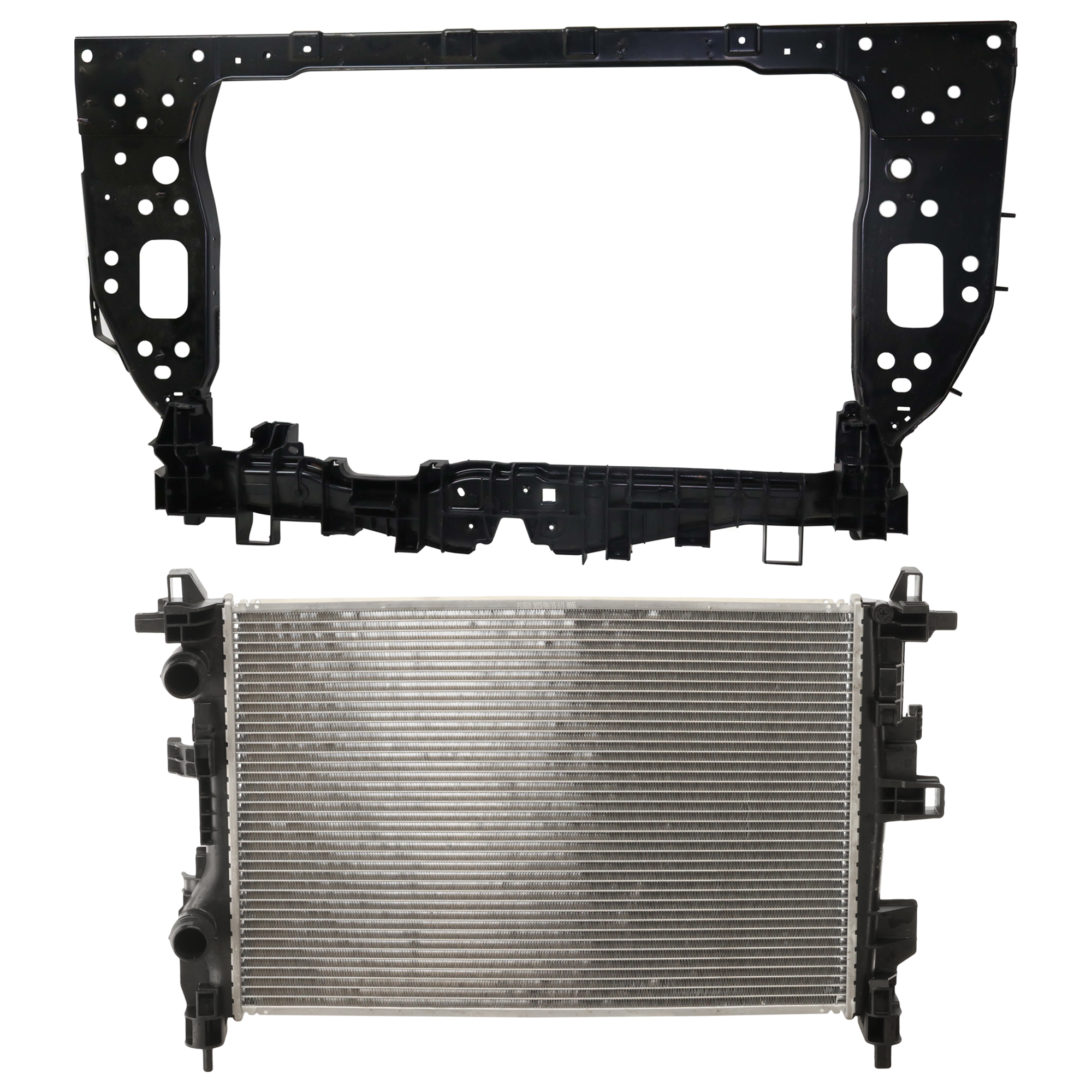 AM 500X 16-18 RADIATOR 2 pc kit 4 Cyl 2.4L Eng. Plastic Tank SKU KIT 011725-03 Partslink CH3010369 FI1225102 OEM 68247208AA 68323405AA