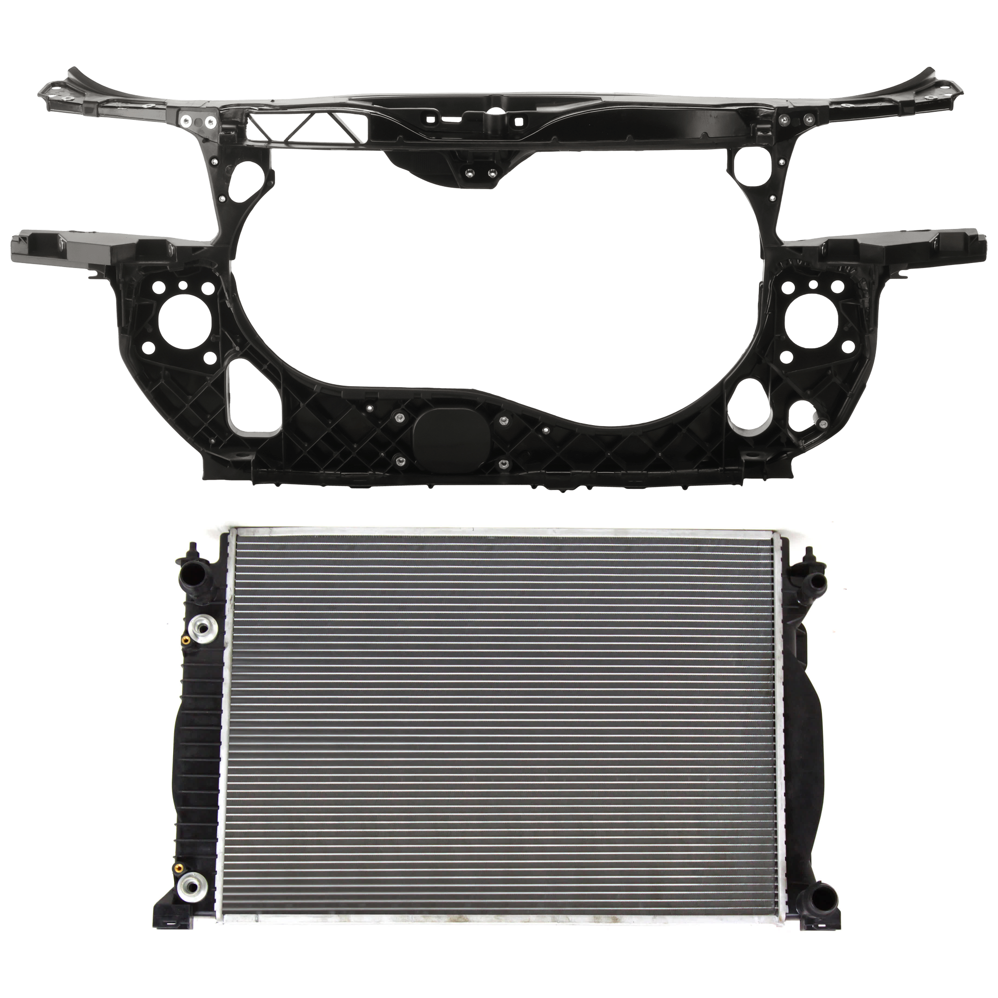 AM A4 QUATTRO A4-02-05 RADIATOR 2 pc kit 4 Cyl 1.8L Eng. Plastic Tank SKU KIT 011725-05 Partslink AU3010128 AU1225121 OEM 8E0121251AQ 8E0805594