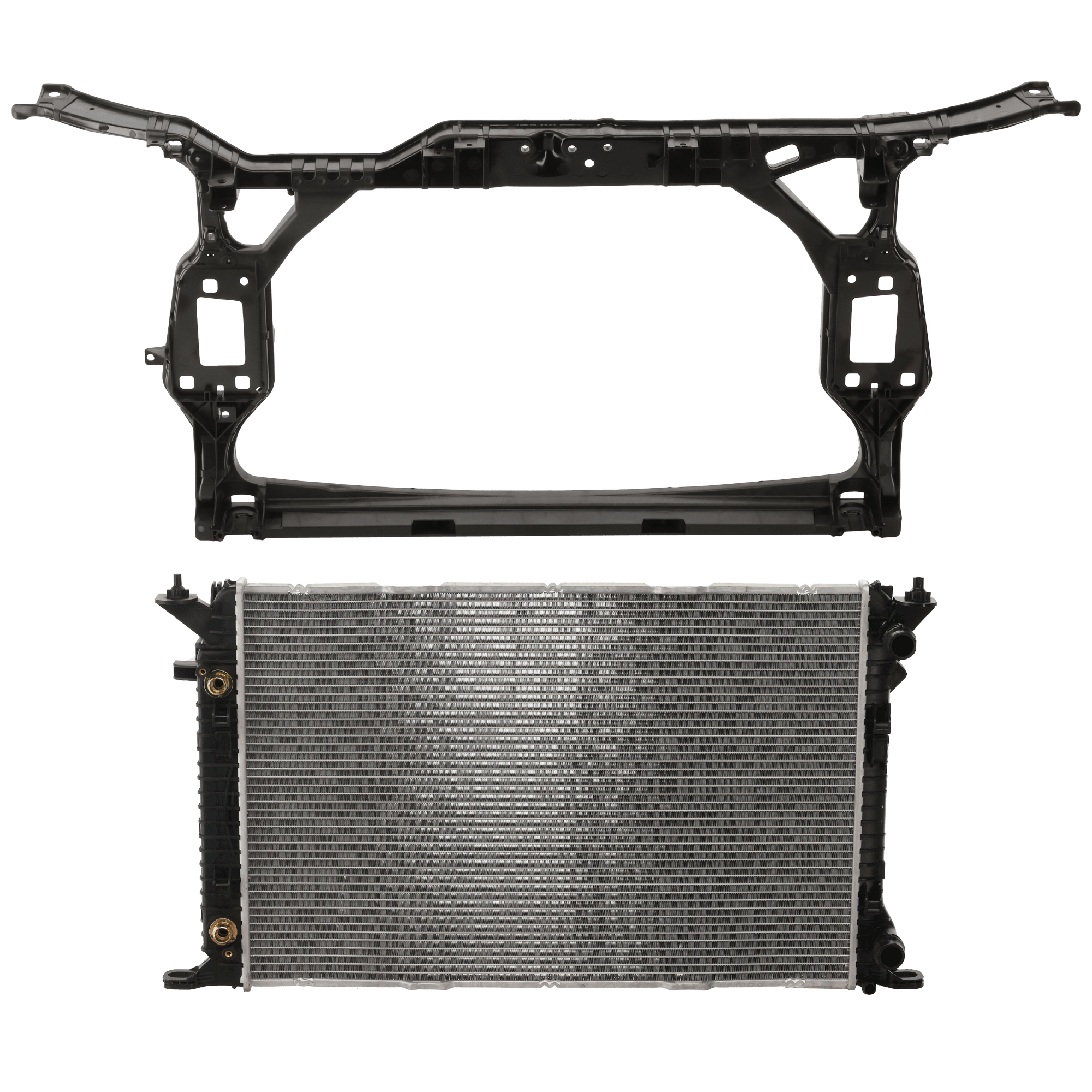AM A4 QUATTRO 09-16 A5 QUATTRO 10-17 RADIATOR 2 pc kit 4 Cyl 2.0L Eng. Plastic Tank SKU KIT 011725-08 Partslink AU3010145 AU1225124 OEM 8K0121251T 8K0805594L