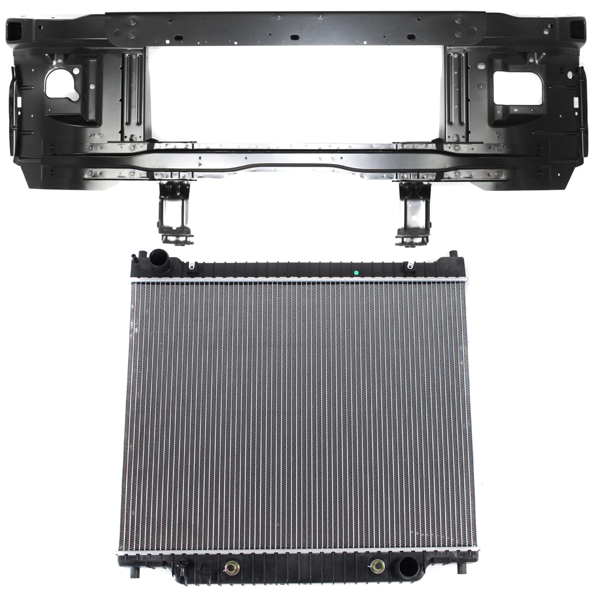 AM E 350 SUPER DUTY 99-07 E 150 ECONOLINE 97-02 RADIATOR 2 pc kit SKU KIT 011725-100 Partslink FO3010255 FO1225192 OEM 3C2Z8005A 4C2Z16138AA