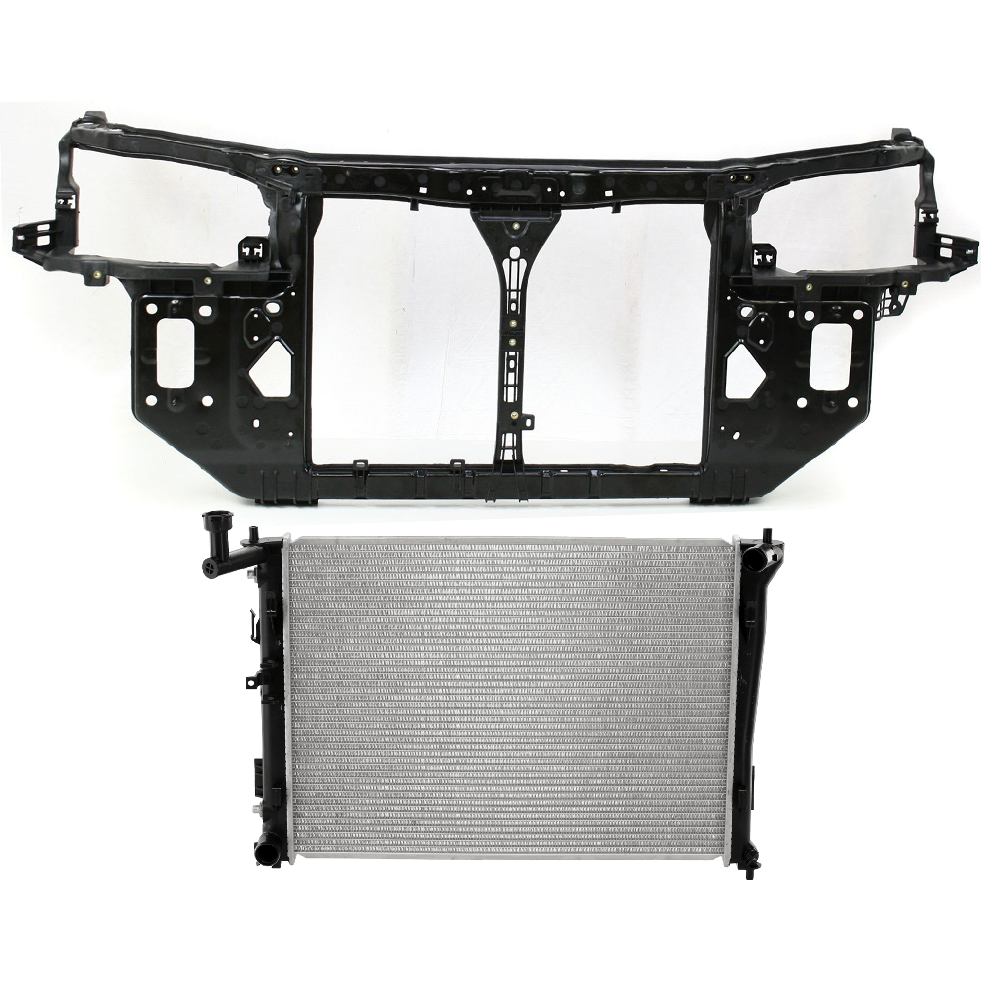 AM ELANTRA 07-10 RADIATOR 2 pc kit 4 Cyl 2.0L Eng. Plastic Tank SKU KIT 011725-103 Partslink HY3010158 HY1225152 OEM 253102H050-641012H000