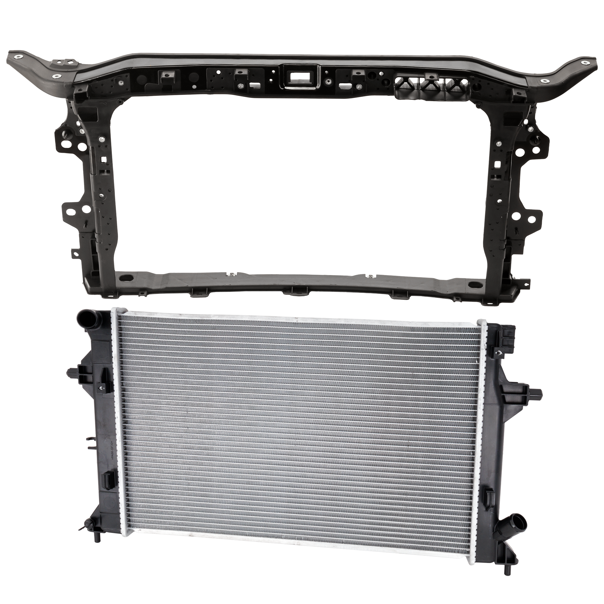 AM ELANTRA 17-18 RADIATOR 2 pc kit 4 Cyl 2.0L Eng. Plastic Tank SKU KIT 011725-107 Partslink HY3010213 HY1225202 OEM 25310F2000-64101F2000