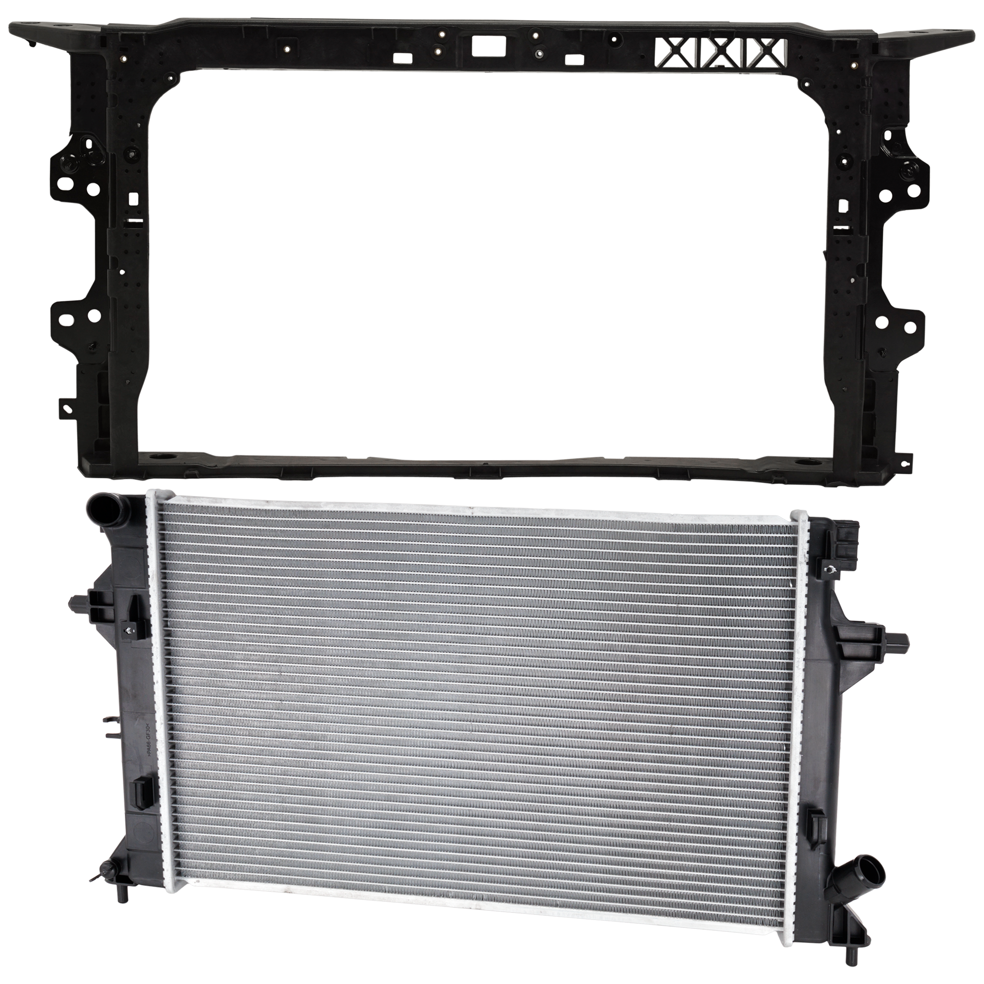 AM ELANTRA 19-20 RADIATOR 2 pc kit 4 Cyl 2.0L Eng. Plastic Tank SKU KIT 011725-109 Partslink HY3010213 HY1225212 OEM 25310F2000-64101F2500
