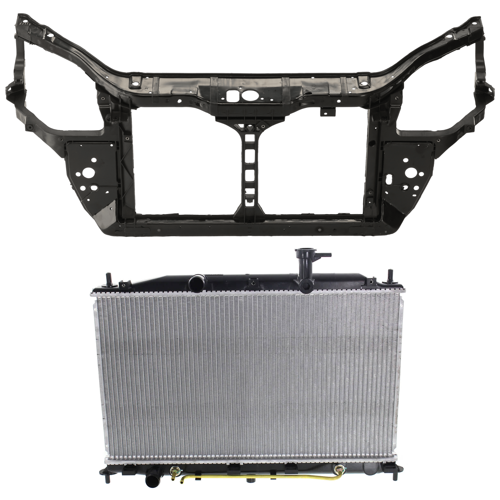 AM ACCENT 06-11 RADIATOR 2 pc kit 4 Cyl 1.6L Eng. Plastic Tank SKU KIT 011725-12 Partslink HY3010159 HY1225156 OEM 253101E151-641011E000