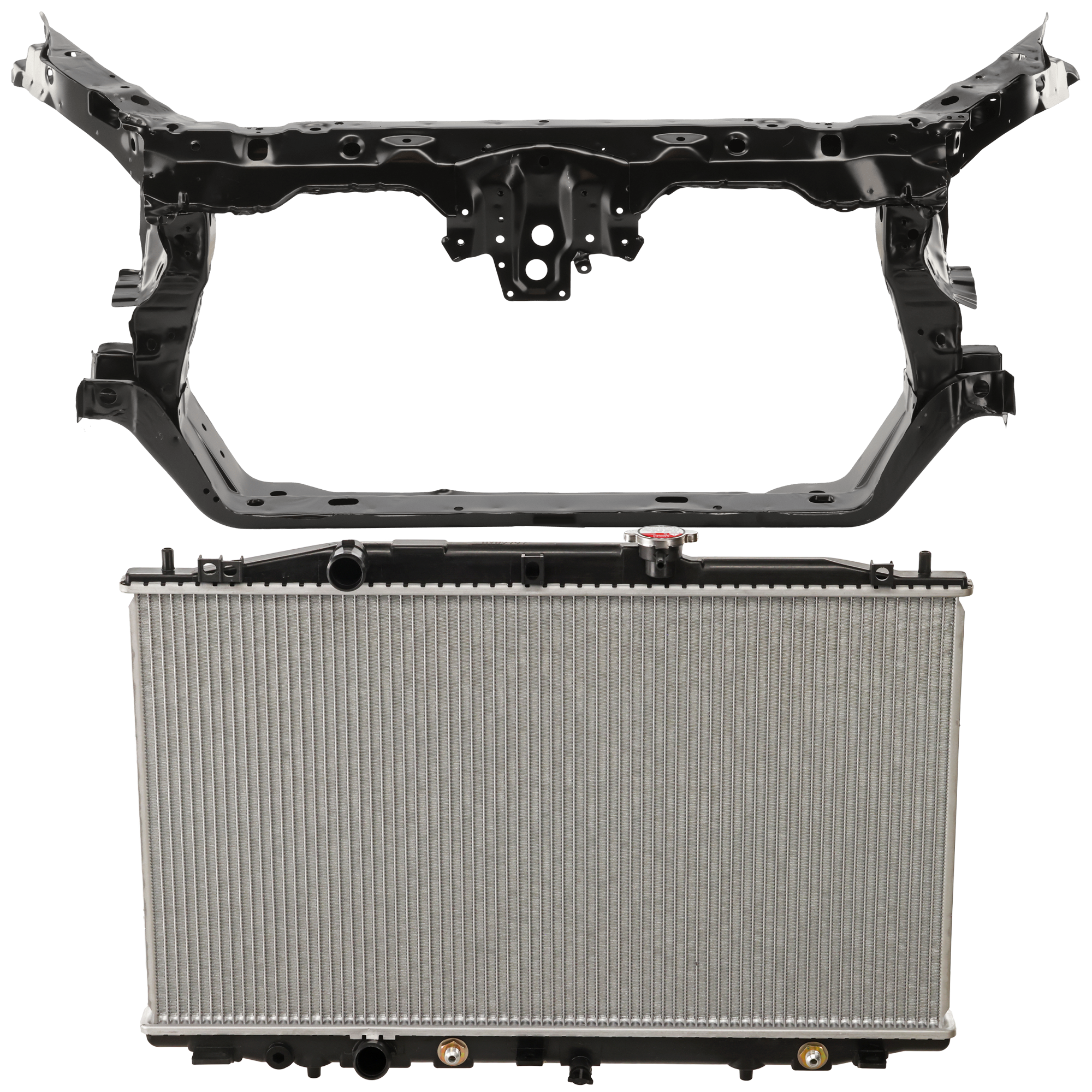 AM ACCORD 03-07 RADIATOR 2 pc kit 4 Cyl 2.4L Eng. Plastic Tank SKU KIT 011725-13 Partslink HO3010201 HO3010186 HO1225133 OEM 19010RAAA81-19010RAAA51-60400S